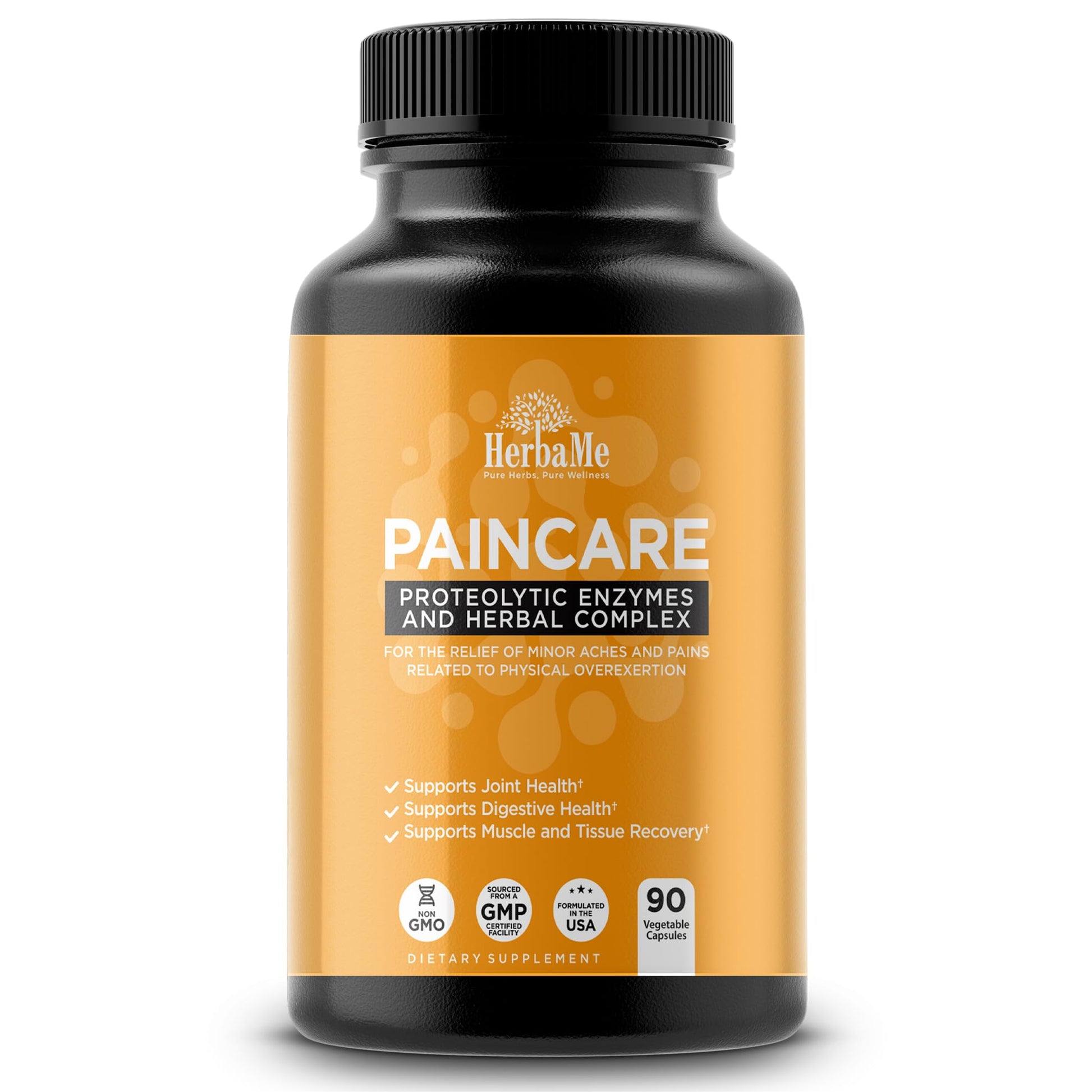 HerbaMe Proteolytic Enzymes with Serrapeptase, Bromelain & Herbal Blend for Mobility & Active Recovery Support, Systemic Enzyme Formula for Joint Flexibility & Active Wellness, 90 Capsules