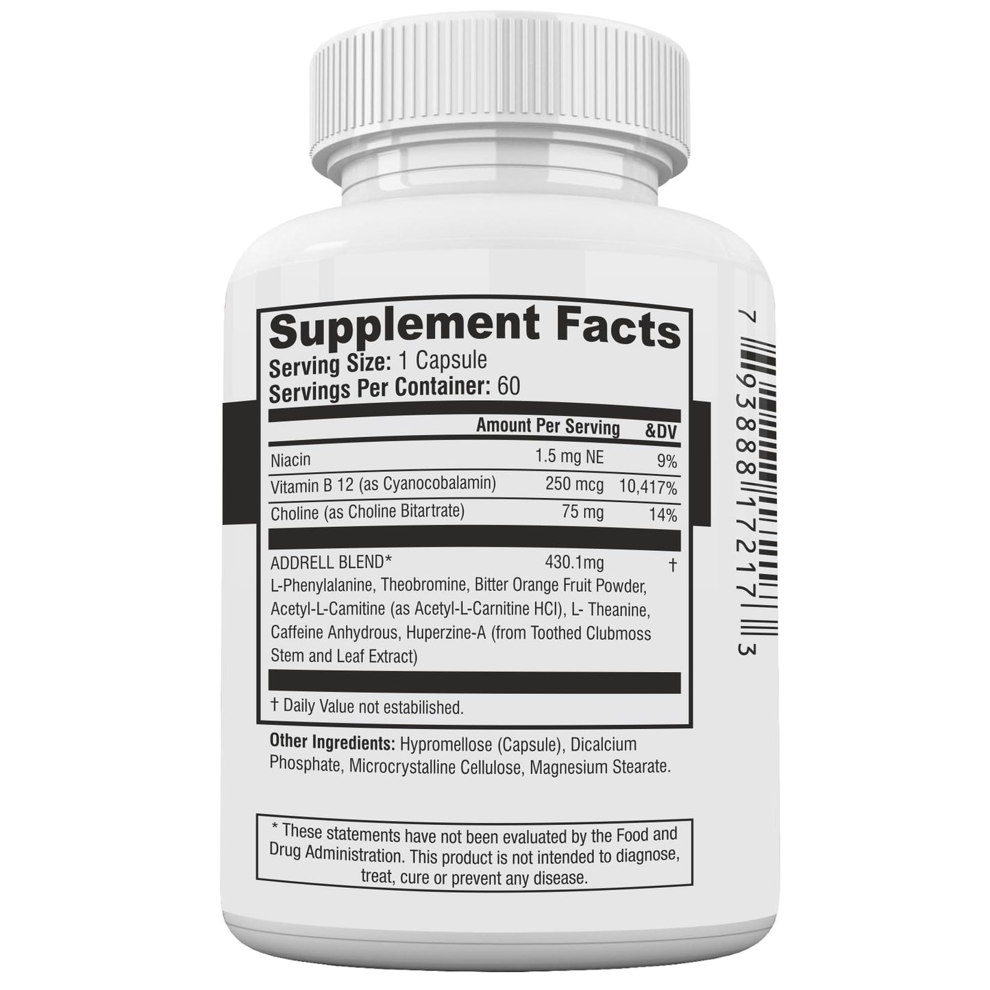Focus Pep Addrell Energy Stimulant Pills Capsule, 180 Count
