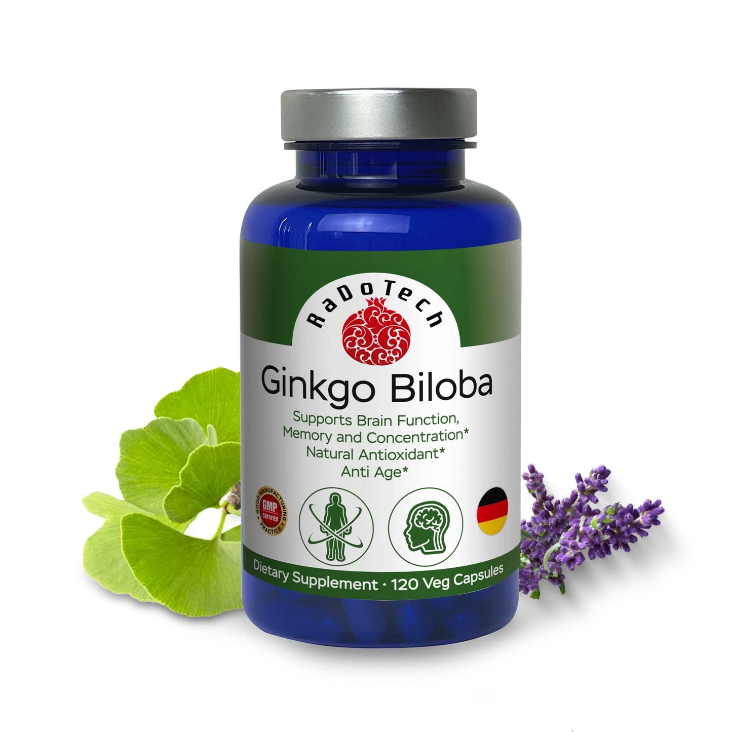 RaDoTech Ginkgo Biloba Capsules 120 Count