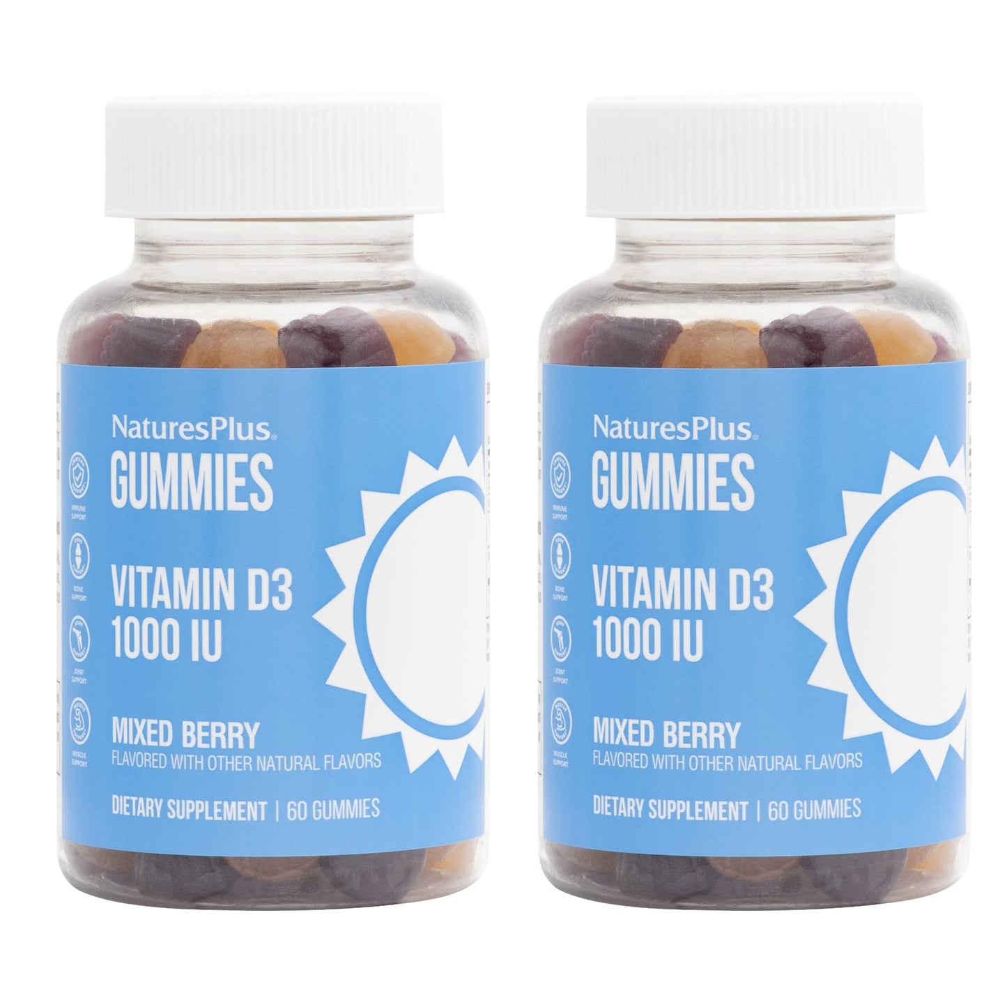 NaturesPlus Vitamin D3 Gummies 1000 IU, 120 Gummies