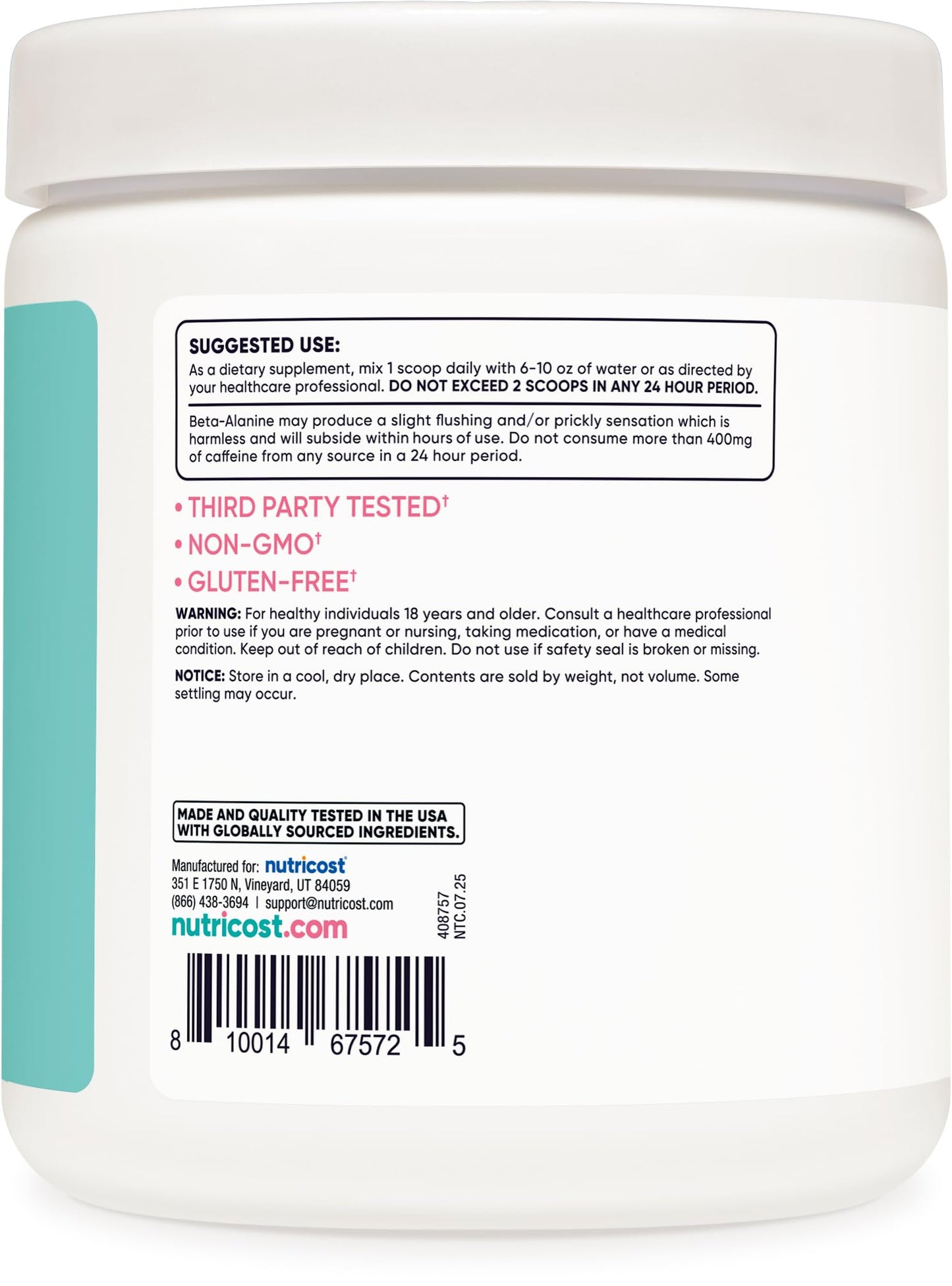 Nutricost Pre-Workout Powder for Women Peach Mango 12.7 Oz