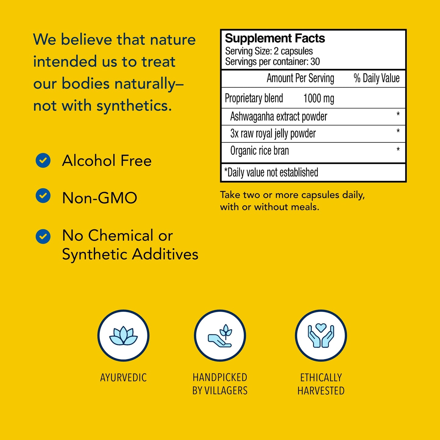 NORTH AMERICAN HERB & SPICE Ashadrene Ashwagandha Extract Fortified with Royal Jelly 60 Capsules