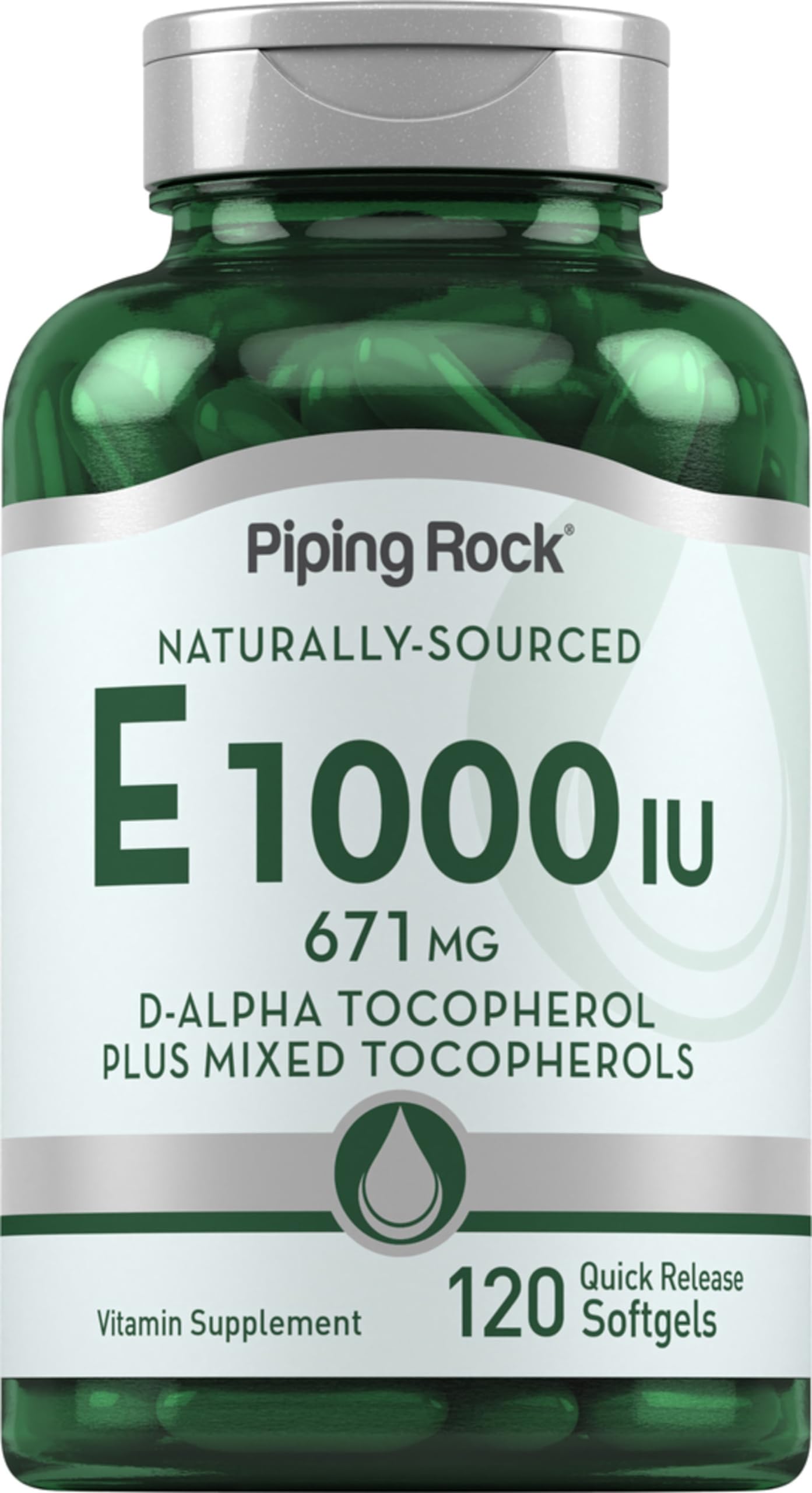Piping Rock Vitamin E Supplement Softgels 120