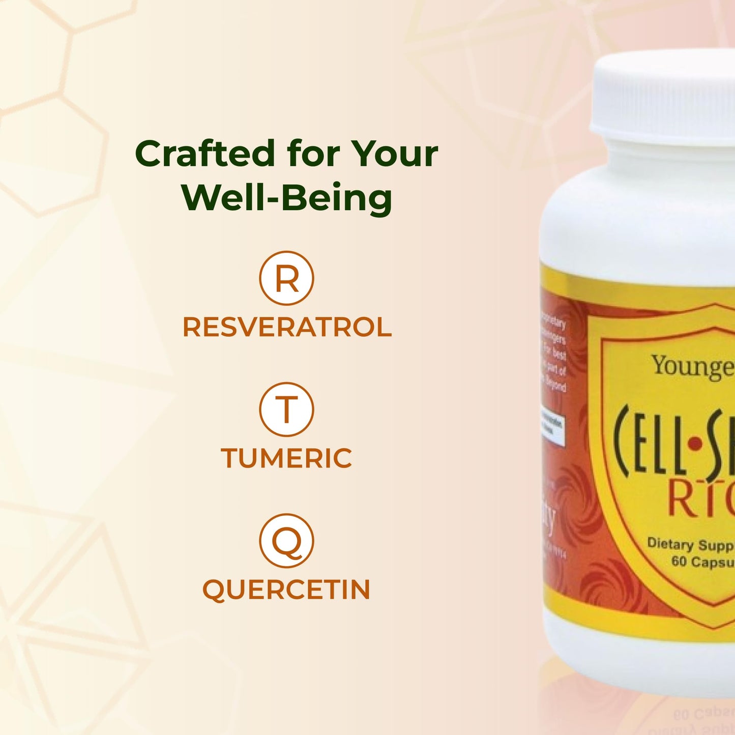 Youngevity Resveratrol Turmeric Quercetin RTQ Cell Shield 60 Capsules