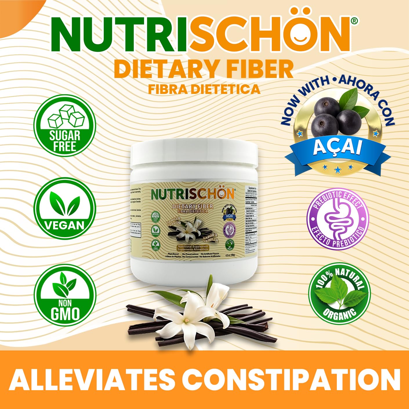 NUTRISCHÖN Dietary Fiber Supplement Powder 4.5 oz