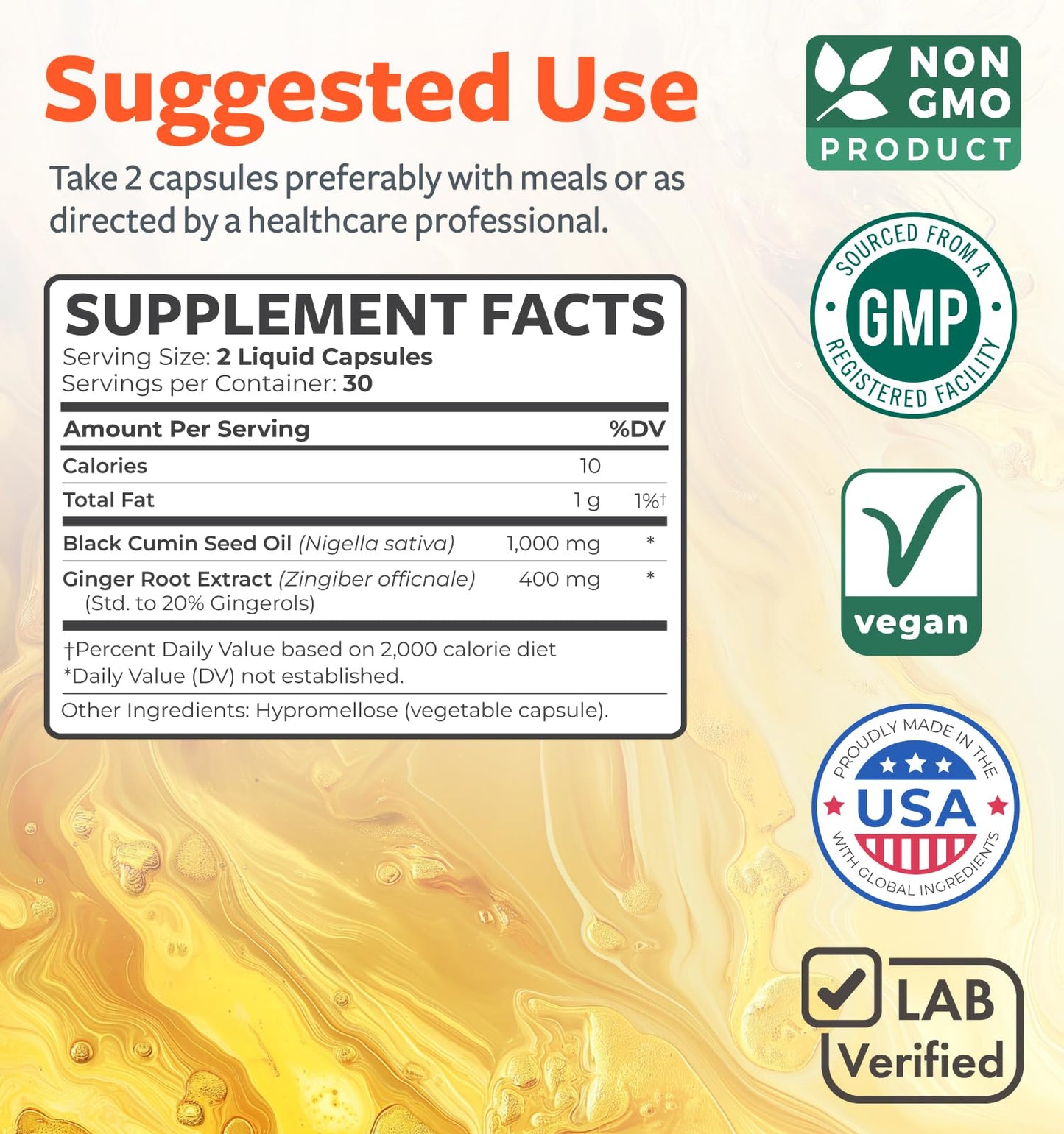 Healths Harmony Cold-Pressed Black Seed Oil Capsules, 60 Count