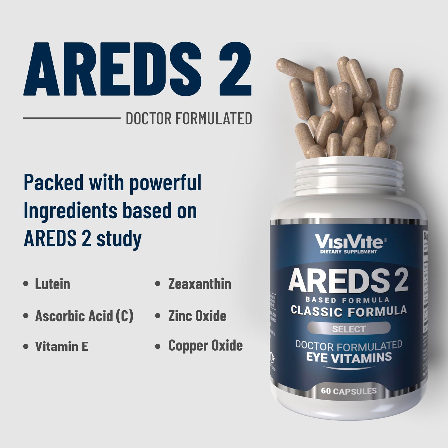 VisiVite AREDS 2 Select Eye Vitamins for Macular Support CAPSULES, 60 Capsules