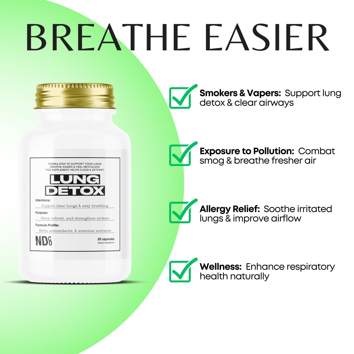 Lung Detox By NDCO Powerful Lung Detox & Cleanse 60 Capsules