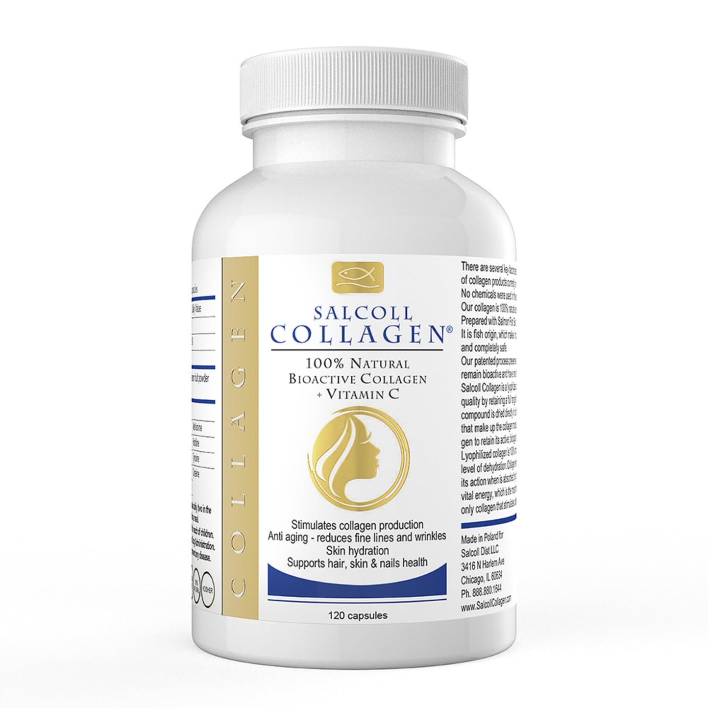 Salcoll Pure Marine Collagen Skin Capsules 120 Count