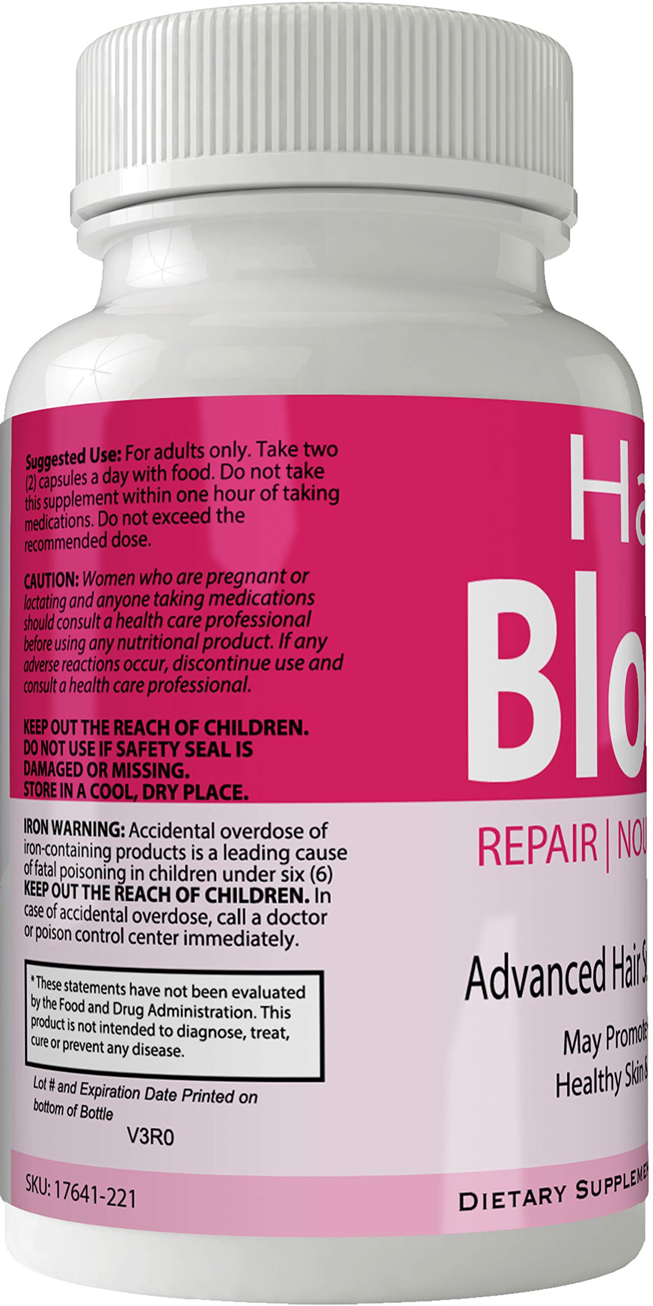 nutra4health Hair Bloom Hair Growth Pills Skin and Nails Supplement - Advanced Unique Hair Growth Vitamins and Minerals with Biotin - Gluten Free, 60 Capsules