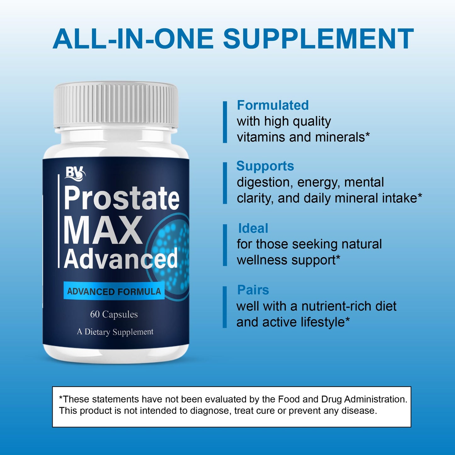 BLUE VIBE Prostate Max Advanced Health Support 180 Capsules