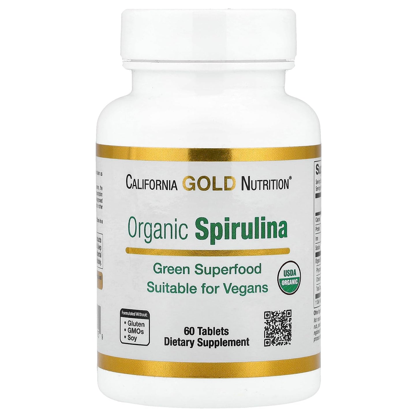 California Gold Nutrition Organic Spirulina Supplement Tablets, 60 Count