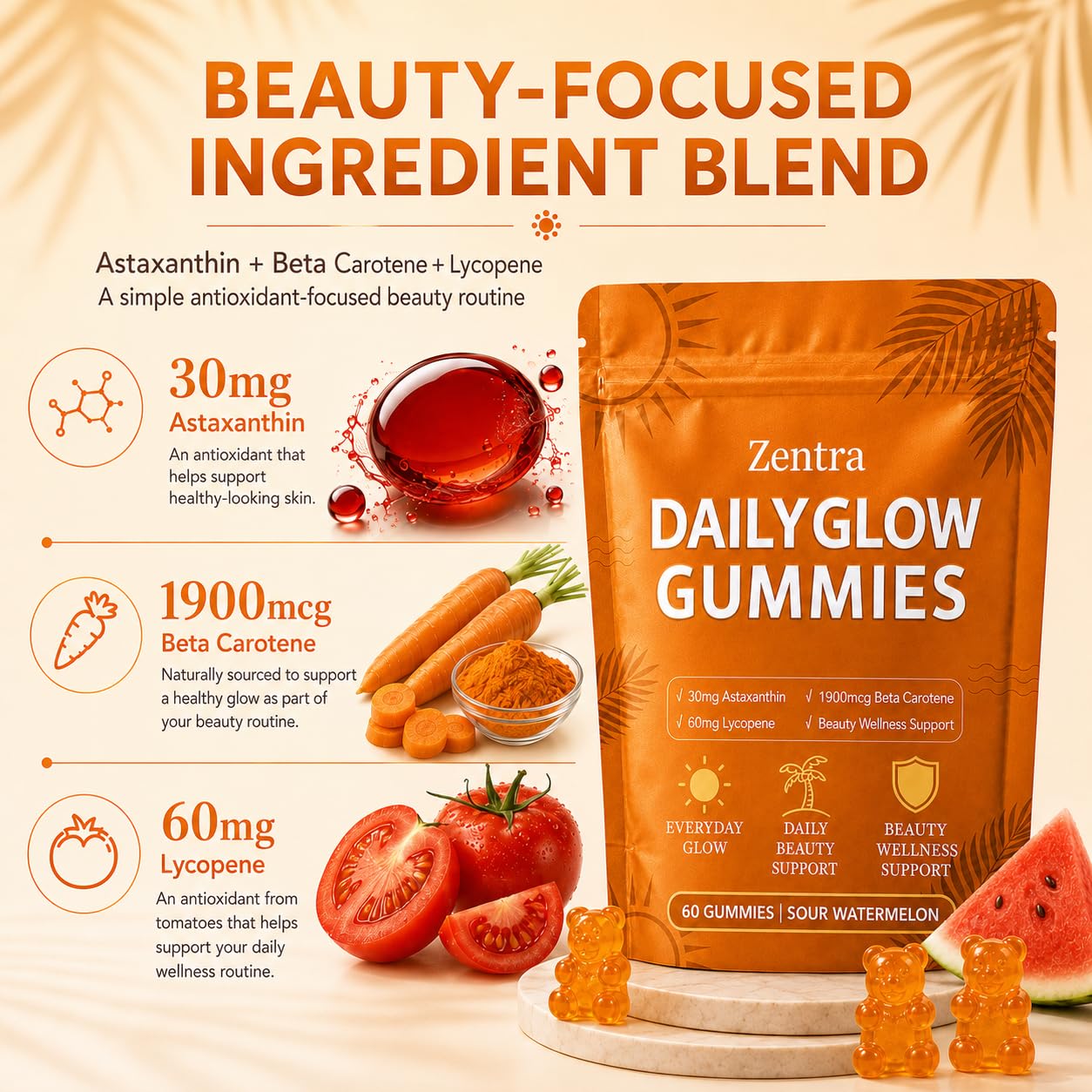 Magnixa Zentra Daily Glow Gummies 60 Count