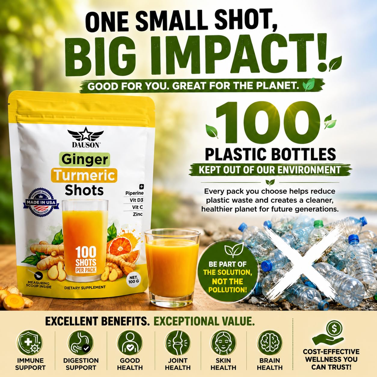 DAUSON Daily Wellness Ginger Shots 100g Powder 3.53