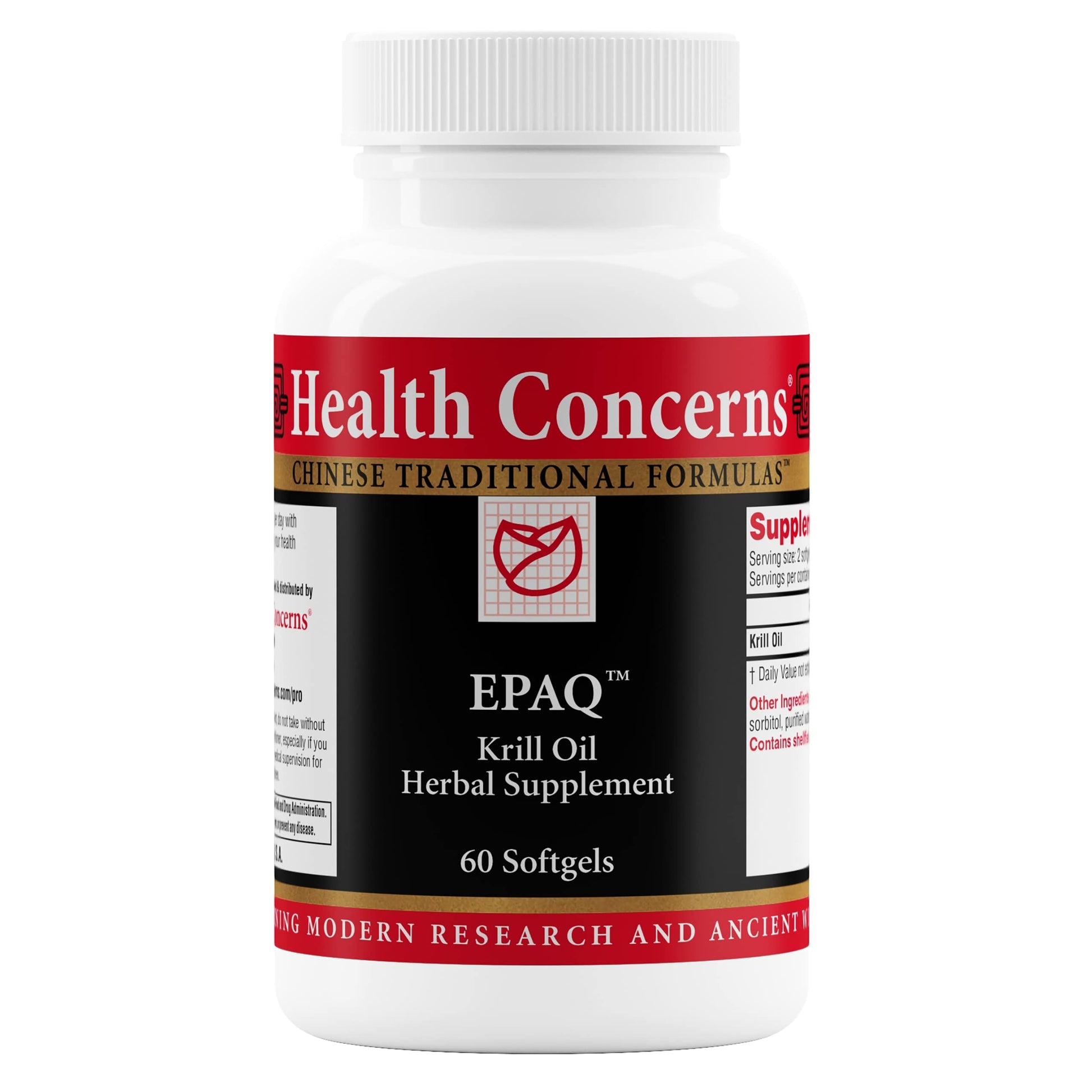 Health Concerns EPAQ Brain Health Krill Oil Capsule, 1,000 mg per Serving, 60 Capsules