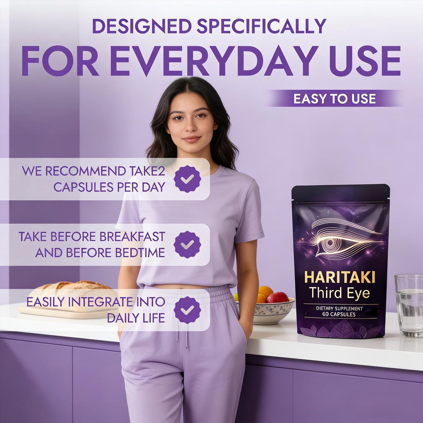 haritaki PEPTIQUES Third Eye Capsules 120 Capsules