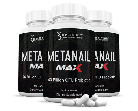Justified Laboratories Metanail Max 40 Billion CFU Probiotic Nail Support Capsule, 180 Capsules