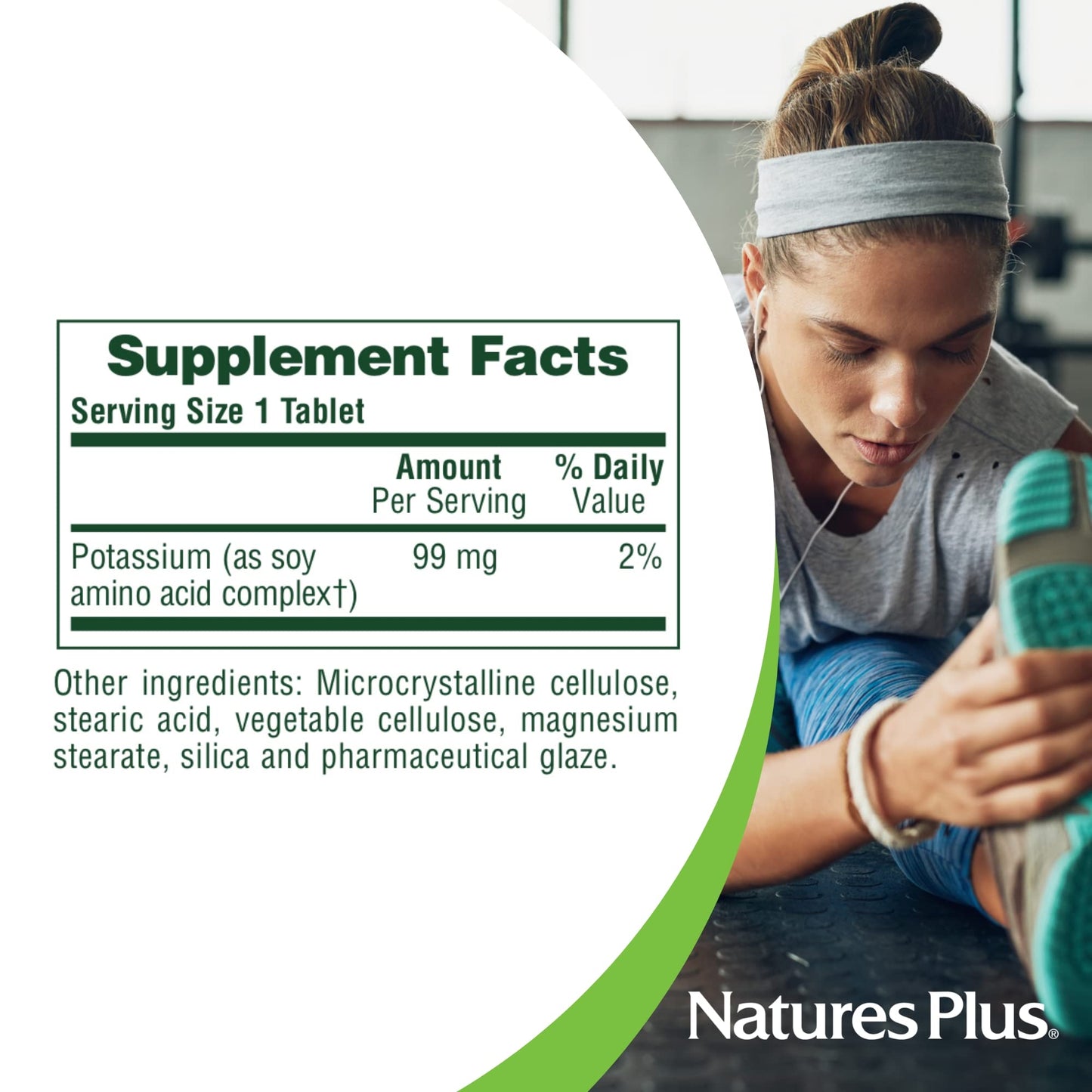 NaturesPlus Potassium 99 mg Tablets 90 Count