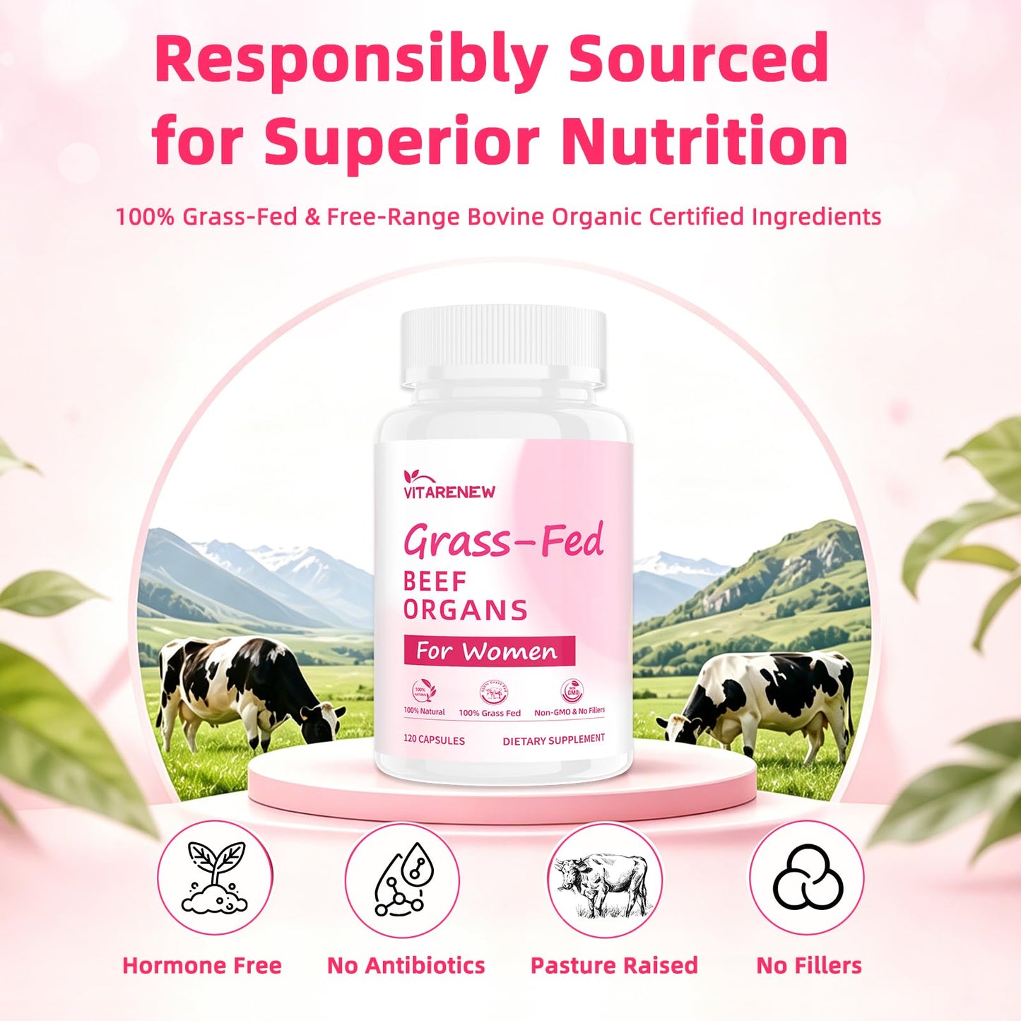 VITARENEW Beef Organ Supplement for Women Capsules 120