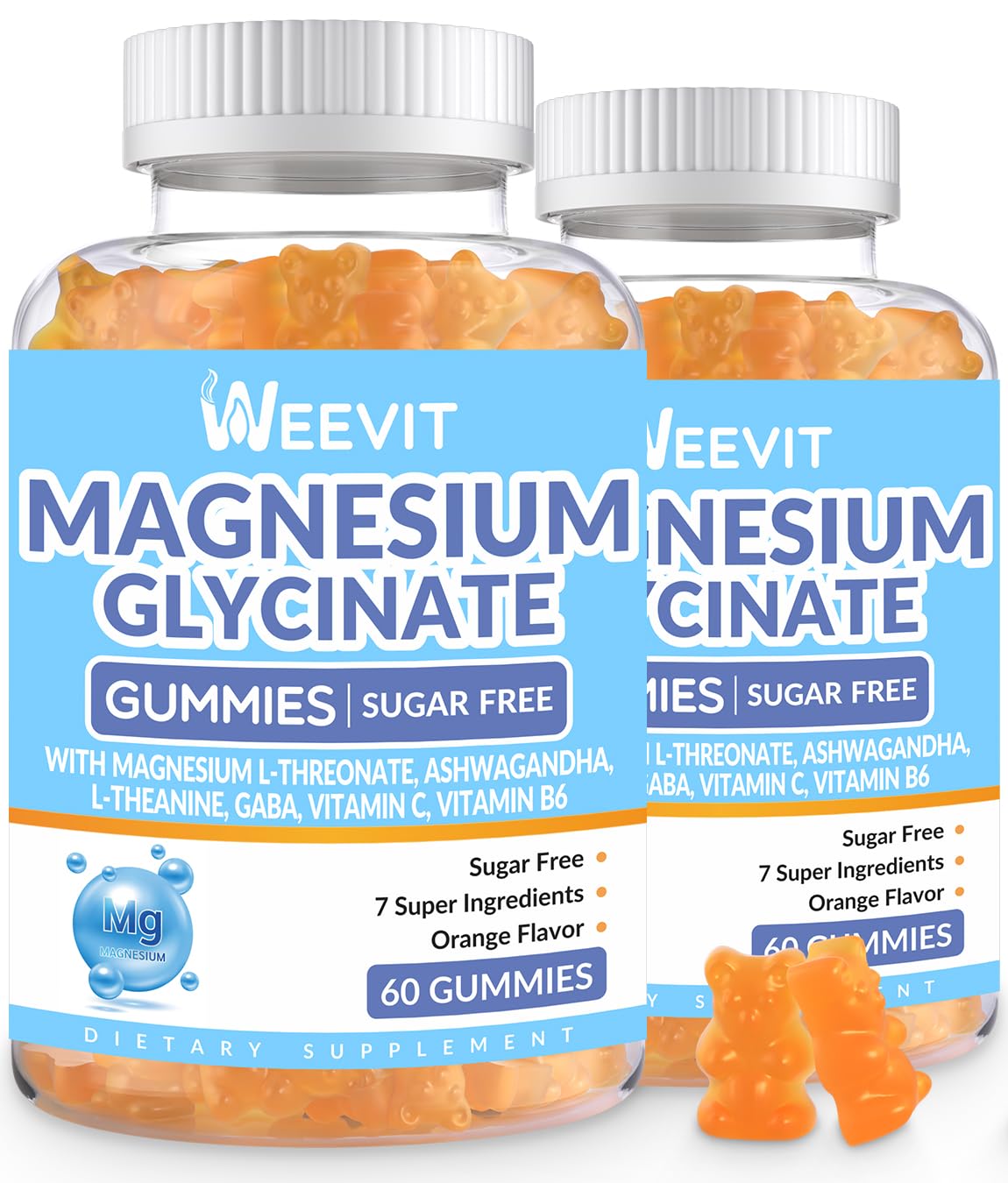 WEEVIT Magnesium Glycinate Gummies w/L-Threonate, 120 Count