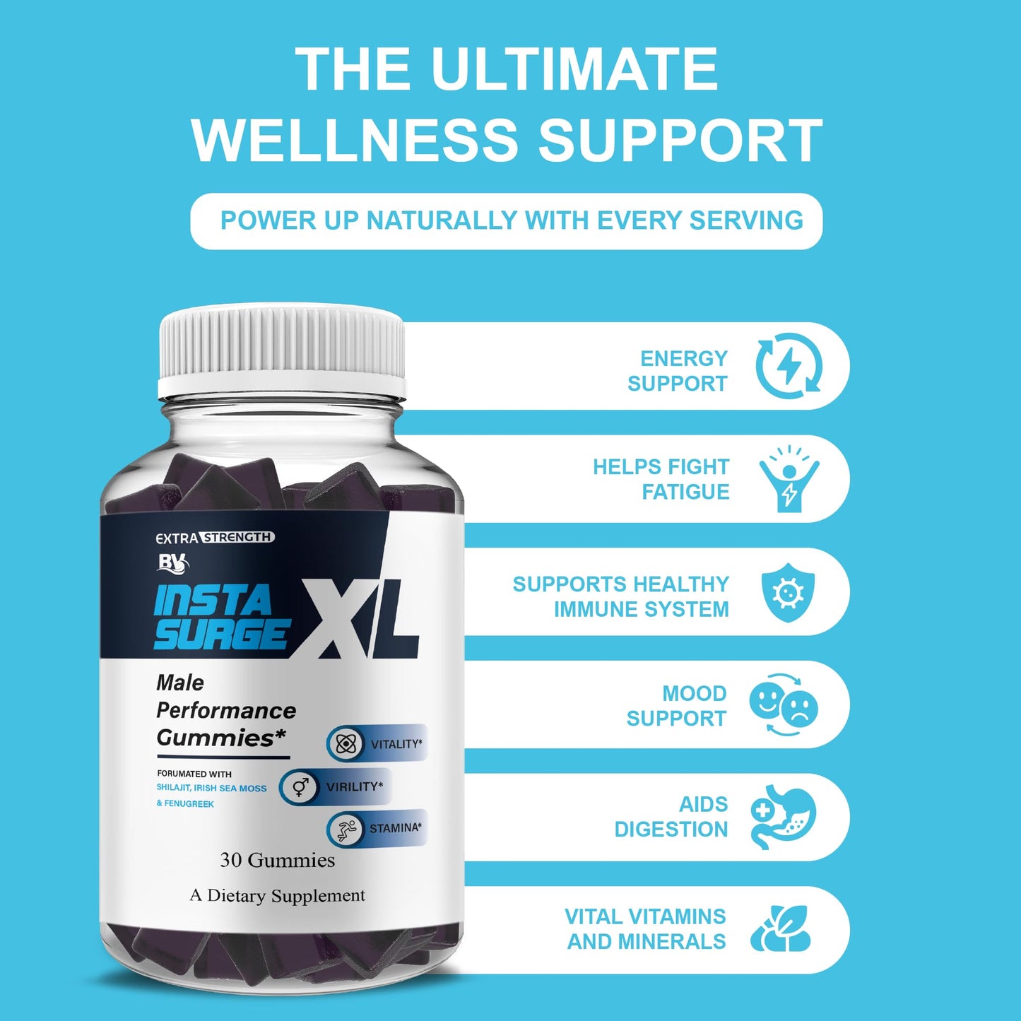 BLUE VIBE Insta Surge XL Gummies 150 Gummies
