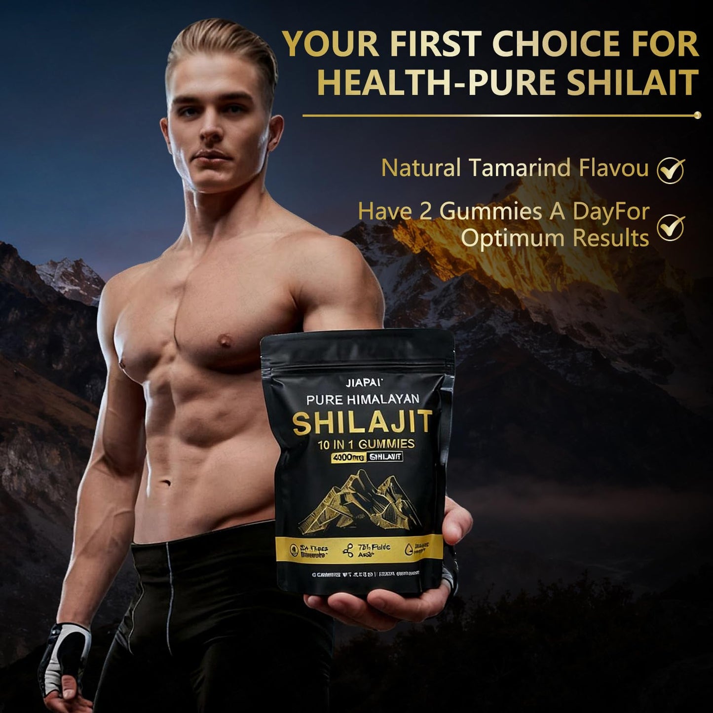 JIAPAI Himalayan Gold Shilajit Gummies 60 Count