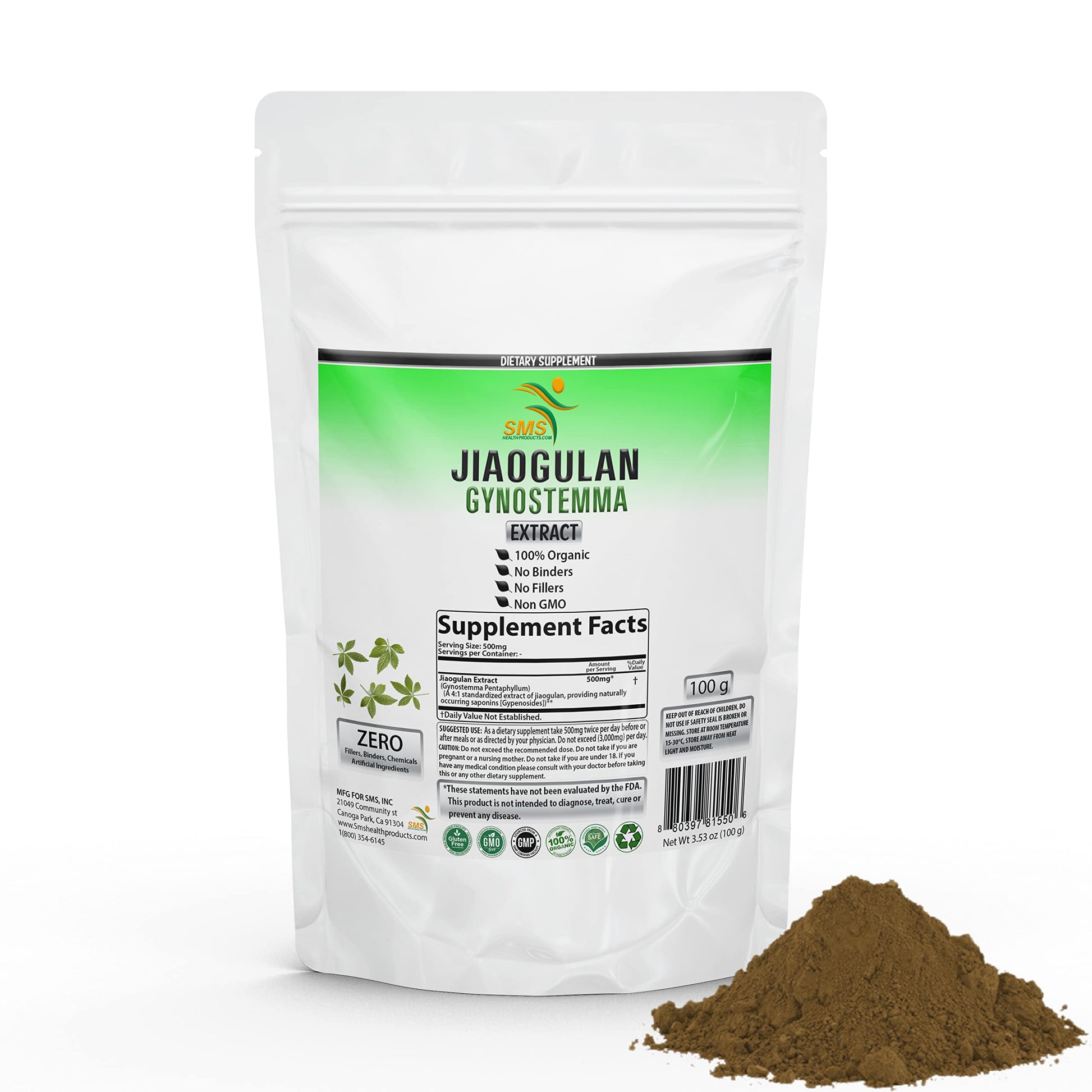 SMSHEALTHPRODUCTS.com Jiaogulan (Gynostemma) 4:1 Extract Powder, 100 g