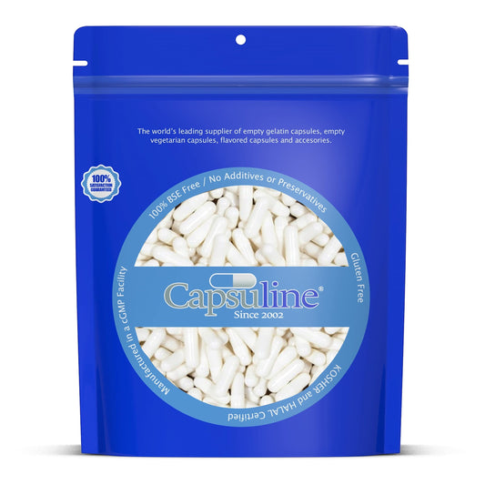 Capsuline Empty Vegan Capsules Size 00, 10,000 Count, White