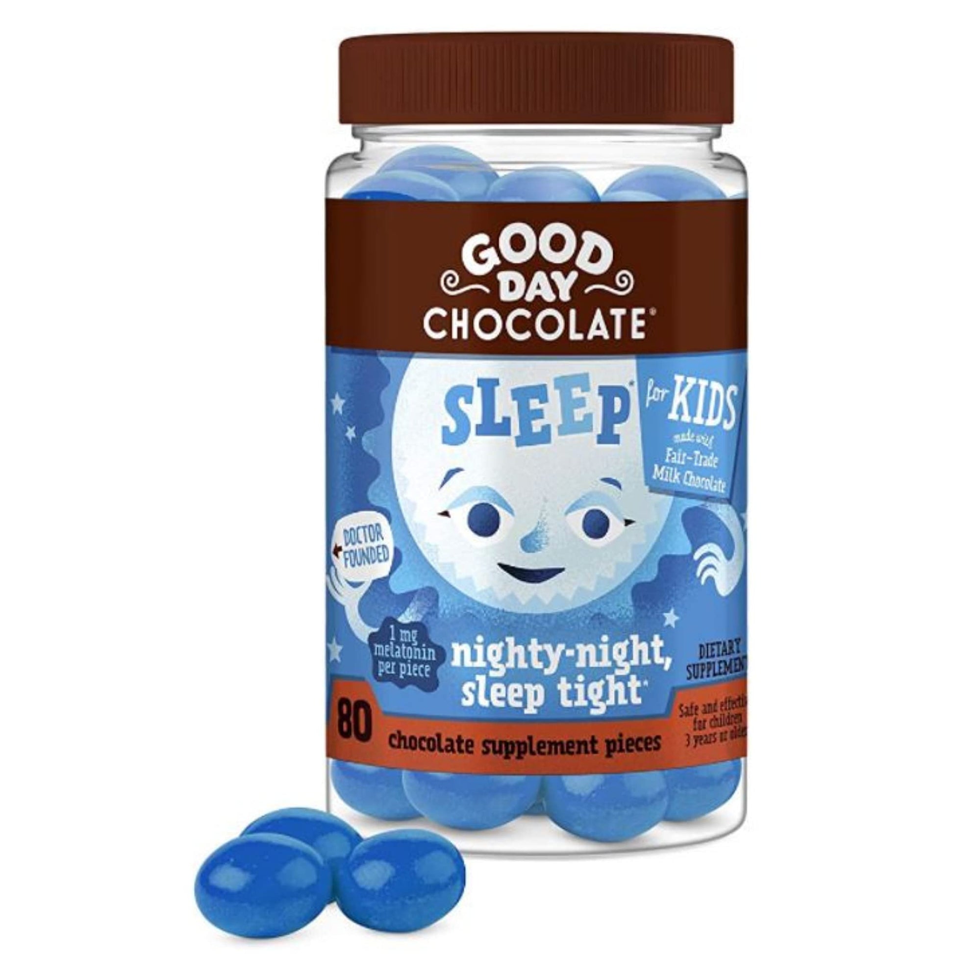 Good Day Chocolate Melatonin for Kids Chewable 80 Count