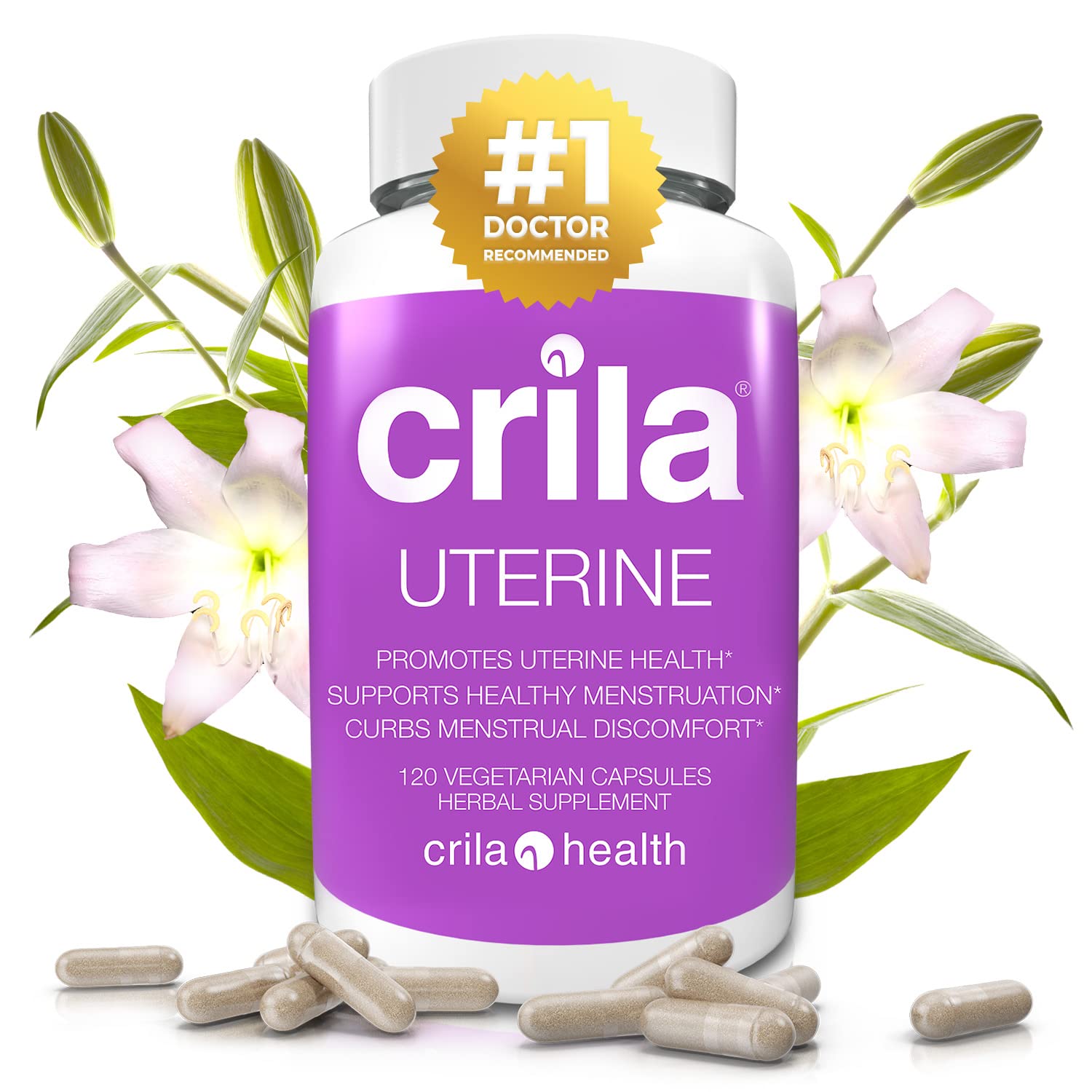 CRILA Estrogen-Free Ovarian & Uterine Support Capsules, 120 Count