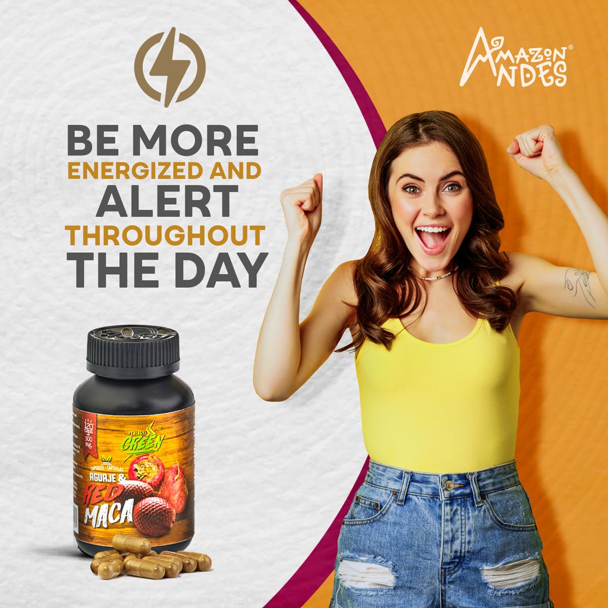 Amazon Andes Aguaje with Red Maca Capsules 1000mg - 120 Vegetarian Caps