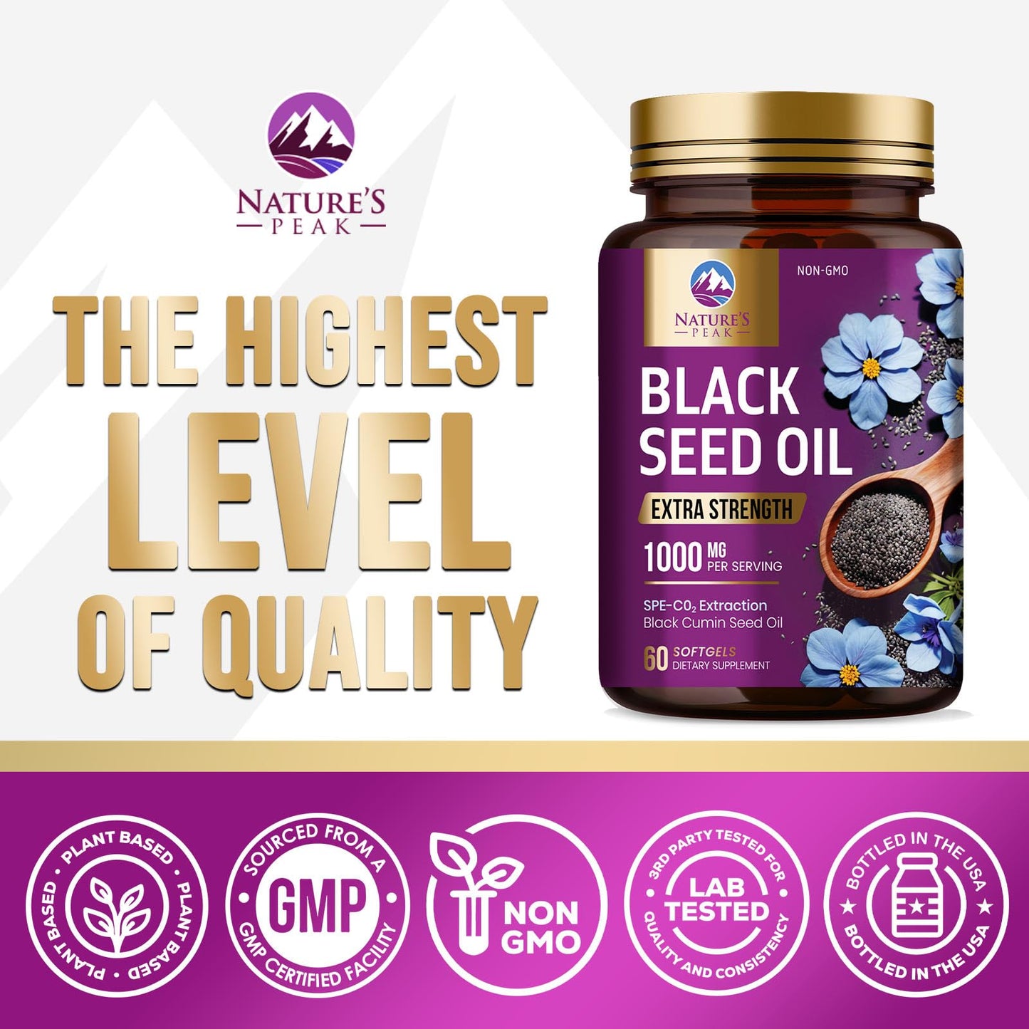 Nature's Peak Black Seed Oil Softgels 60 Count