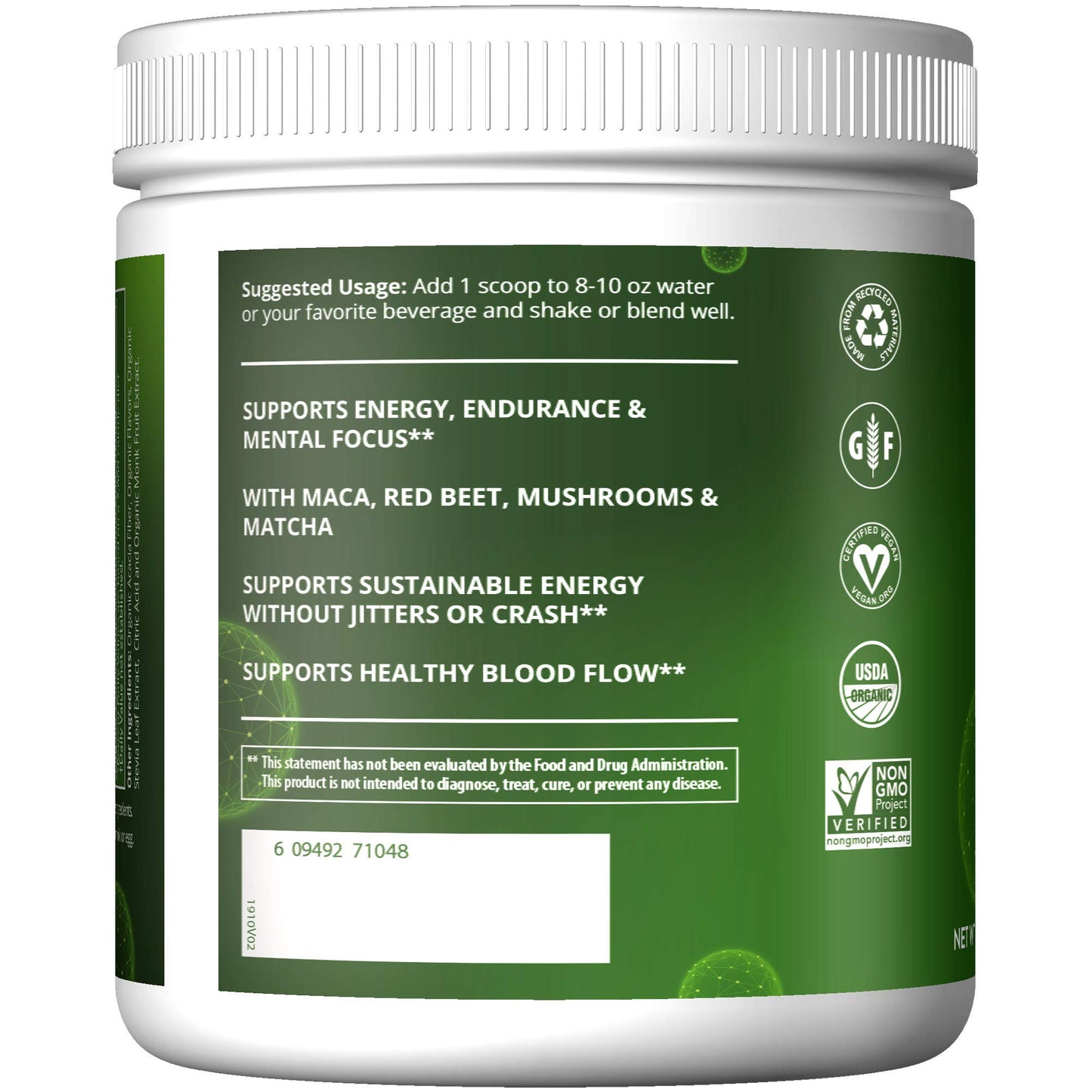 MRM Organic Pre-Workout Powder Island Fusion 8.5 Ounce