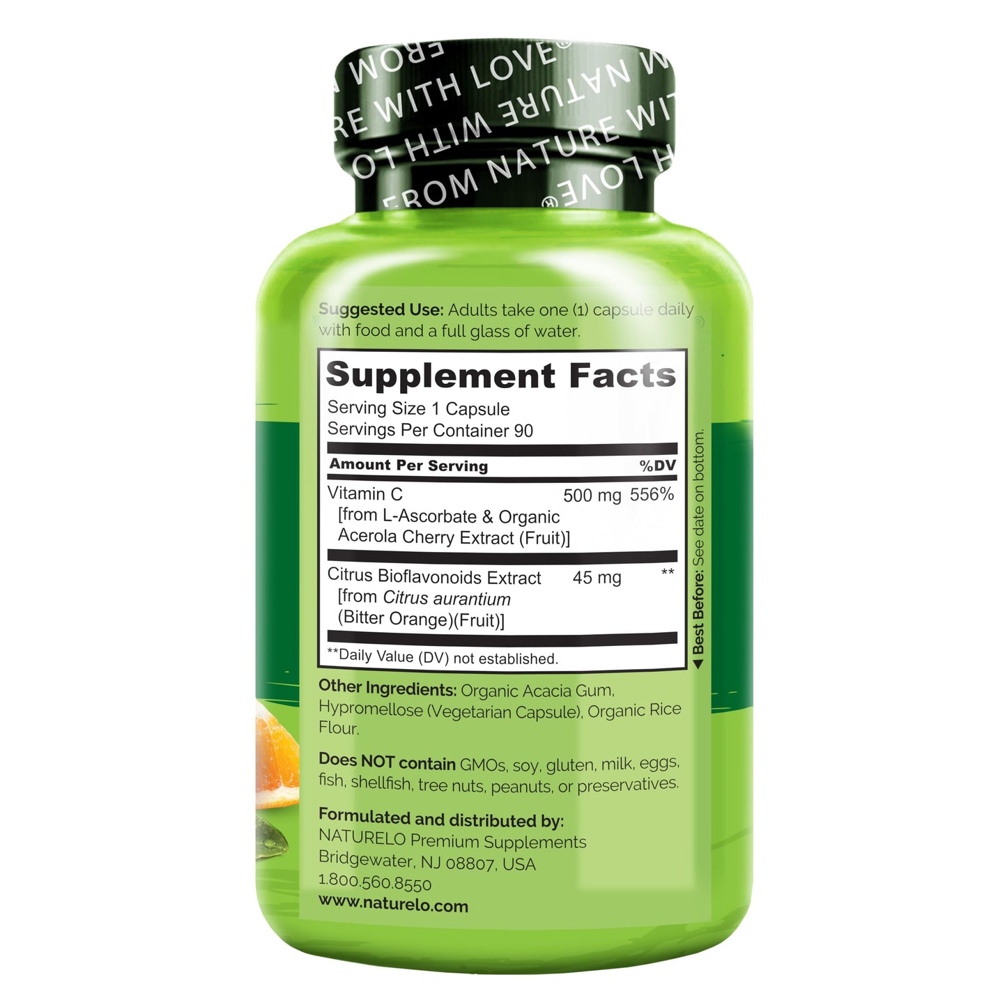 NATURELO Vitamin C Capsules and Vitamin B Complex Bundle, Capsule, 120 Count
