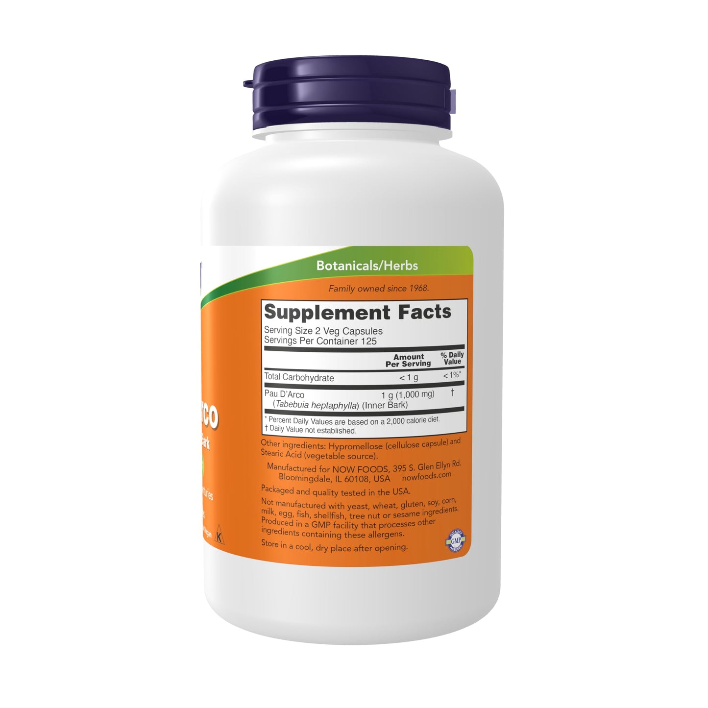 NOW Foods Pau D'Arco (Tabebuia heptaphylla) 500 mg Capsules, 500 Count