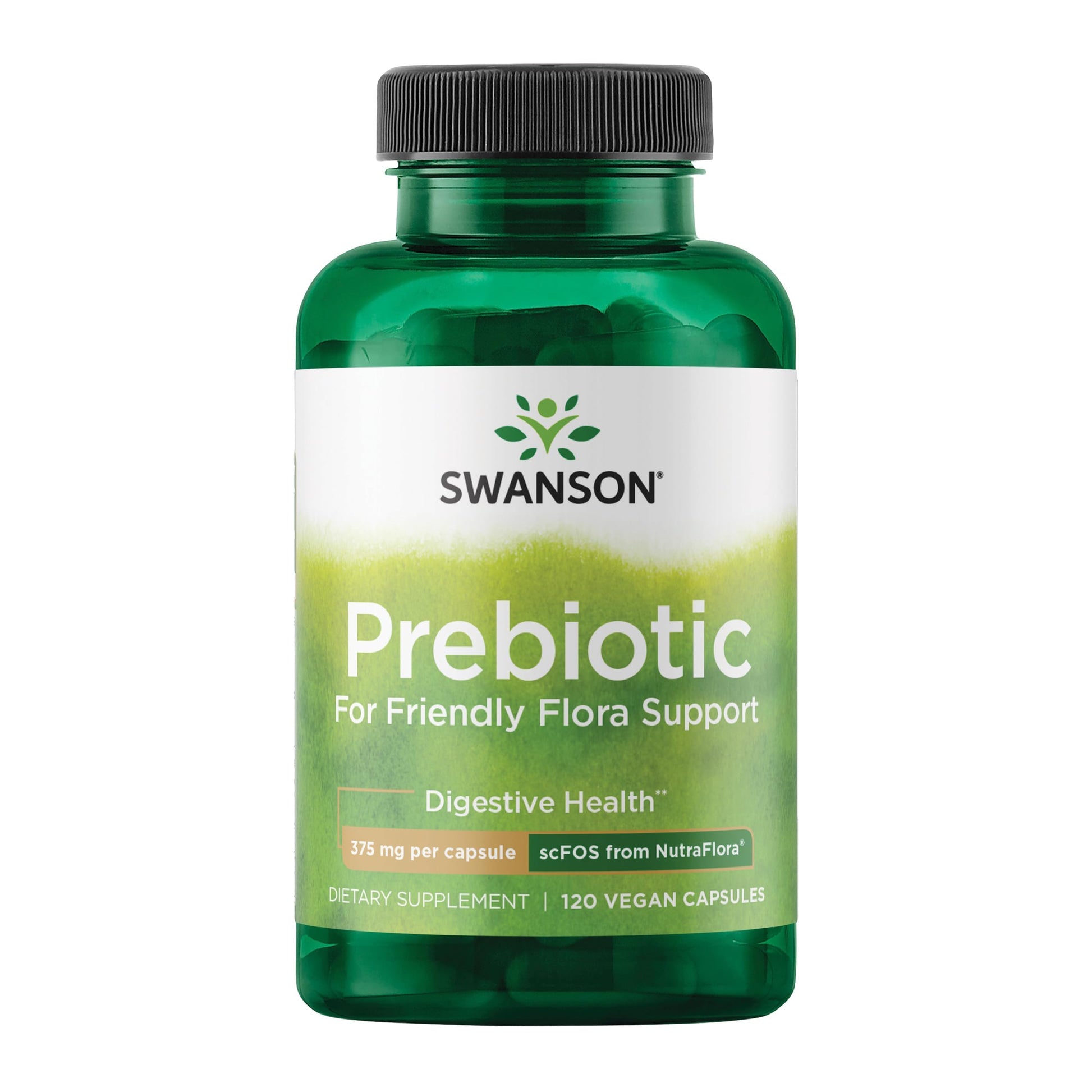 Swanson Prebiotic Fiber with NutraFlora FOS, 750 mg, Vegan Capsules, 120 Count