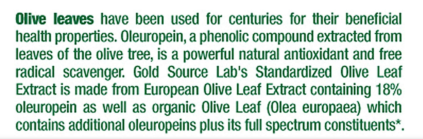 Gold Source Labs Organic Olive Leaf Extract Capsules - 400 mg Maximum Strength, 90 Count
