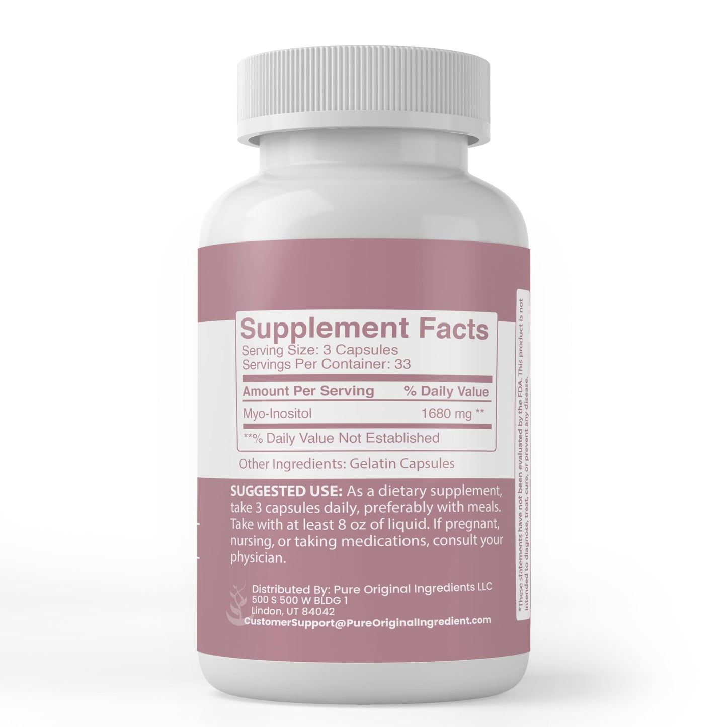 Pure Original Ingredients Inositol Capsule, 100 Capsules