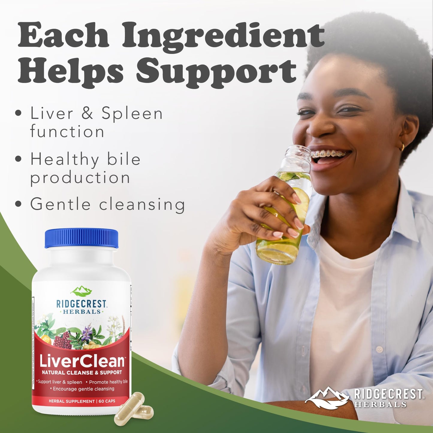 RidgeCrest Herbals LiverClean Herbal Liver Support Formula 60 Capsules
