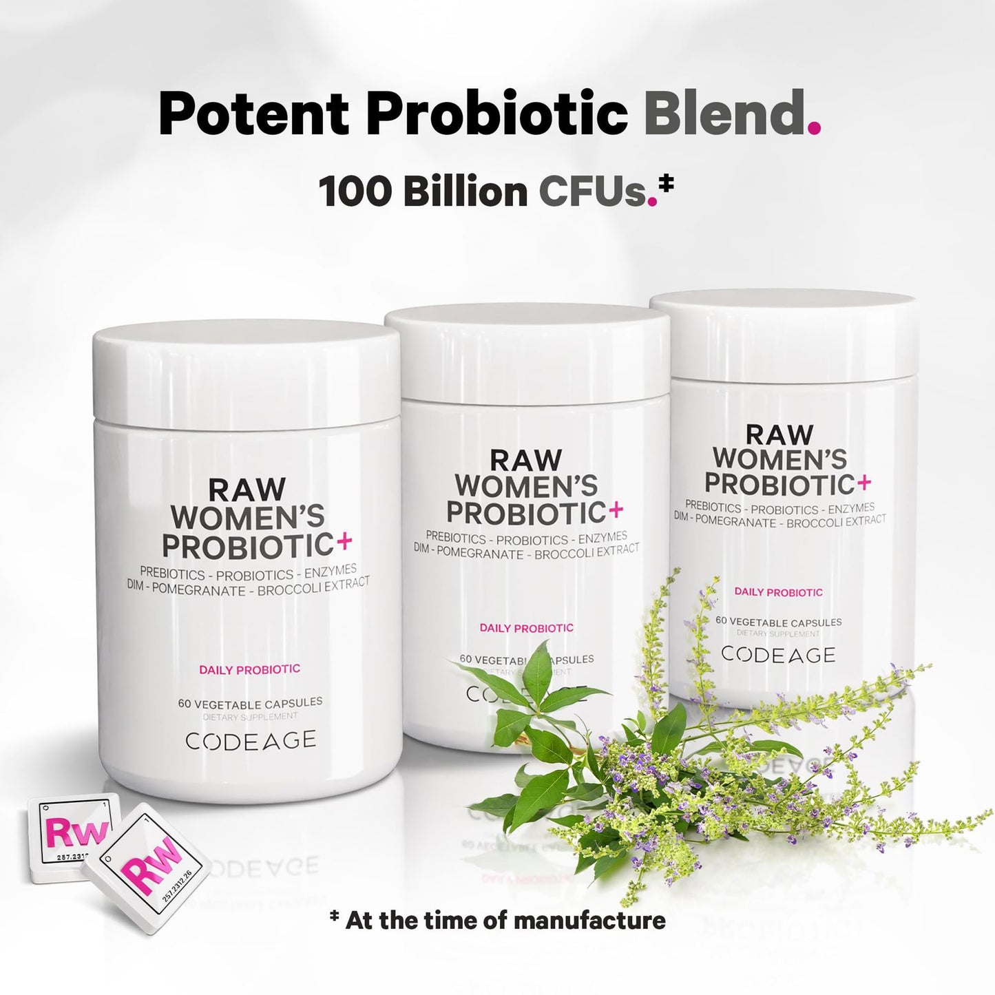 Codeage Raw Women’s Probiotic+ Supplement Capsule, 60 Capsules