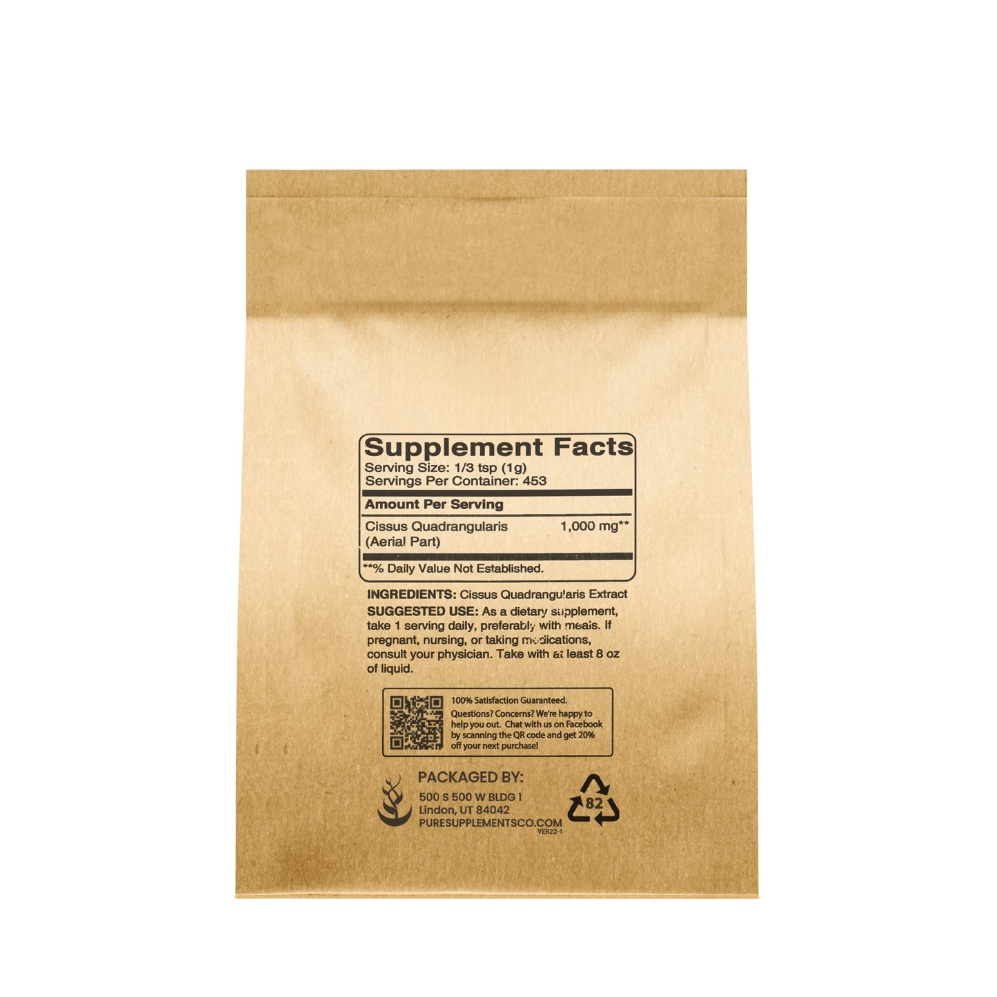 Pure Original Ingredients Cissus Quadrangularis Powder 32 oz