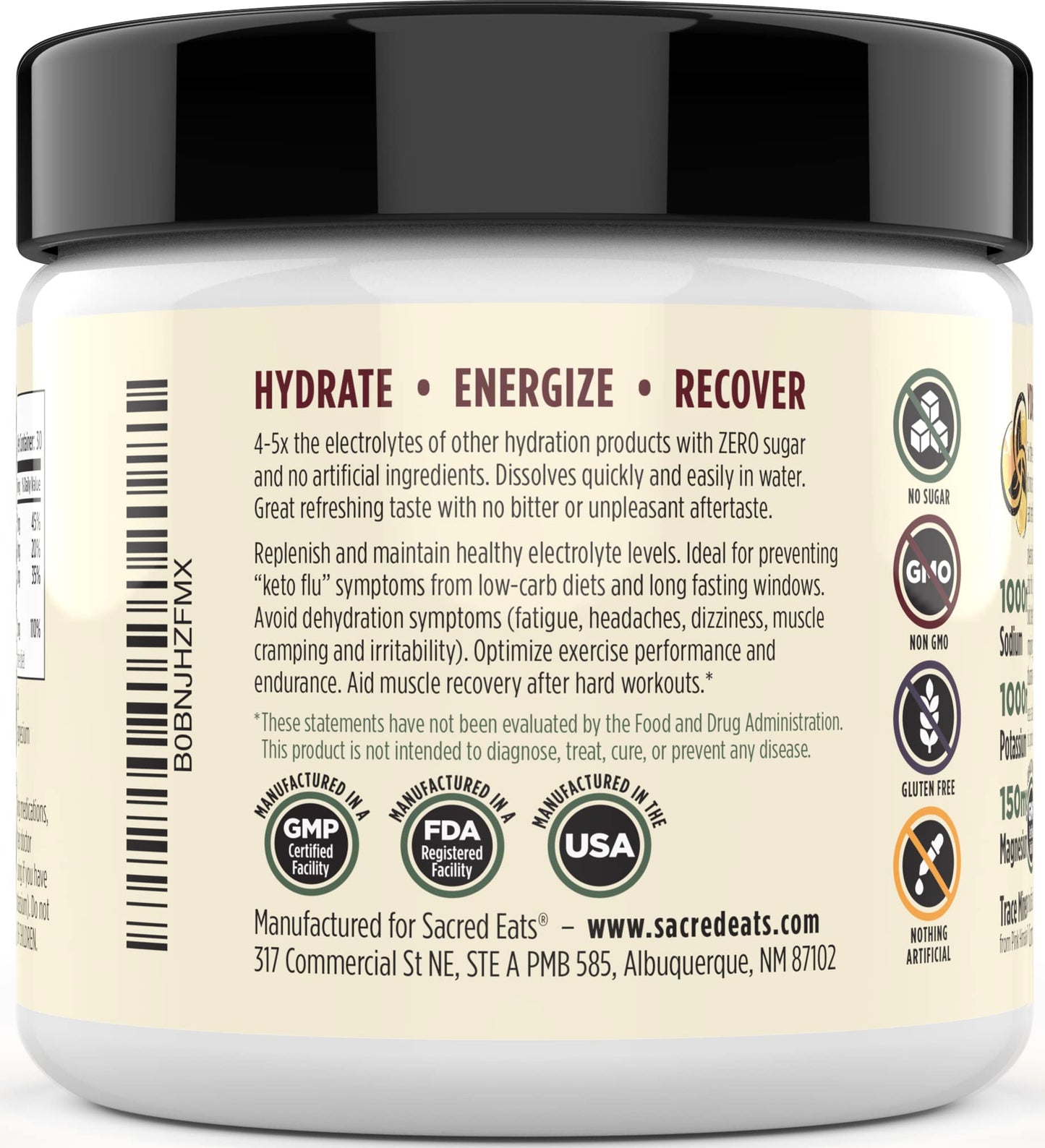 Sacred Eats Keto Electrolyte Powder & Hydration Supplement, 11.5 oz