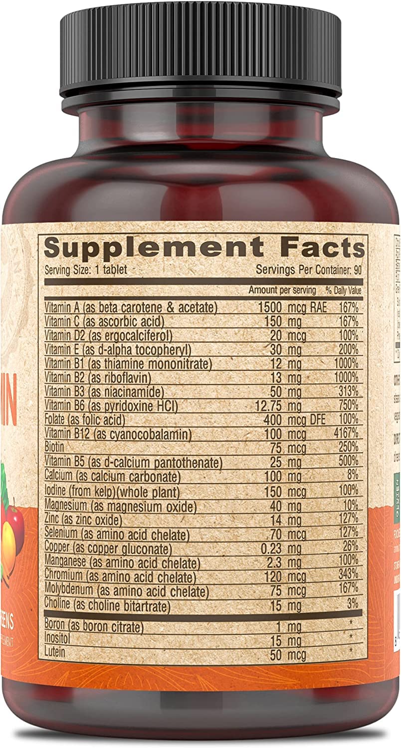DEVA Vegan Multivitamin and Mineral Supplement with Iron Free, 90 Tablets