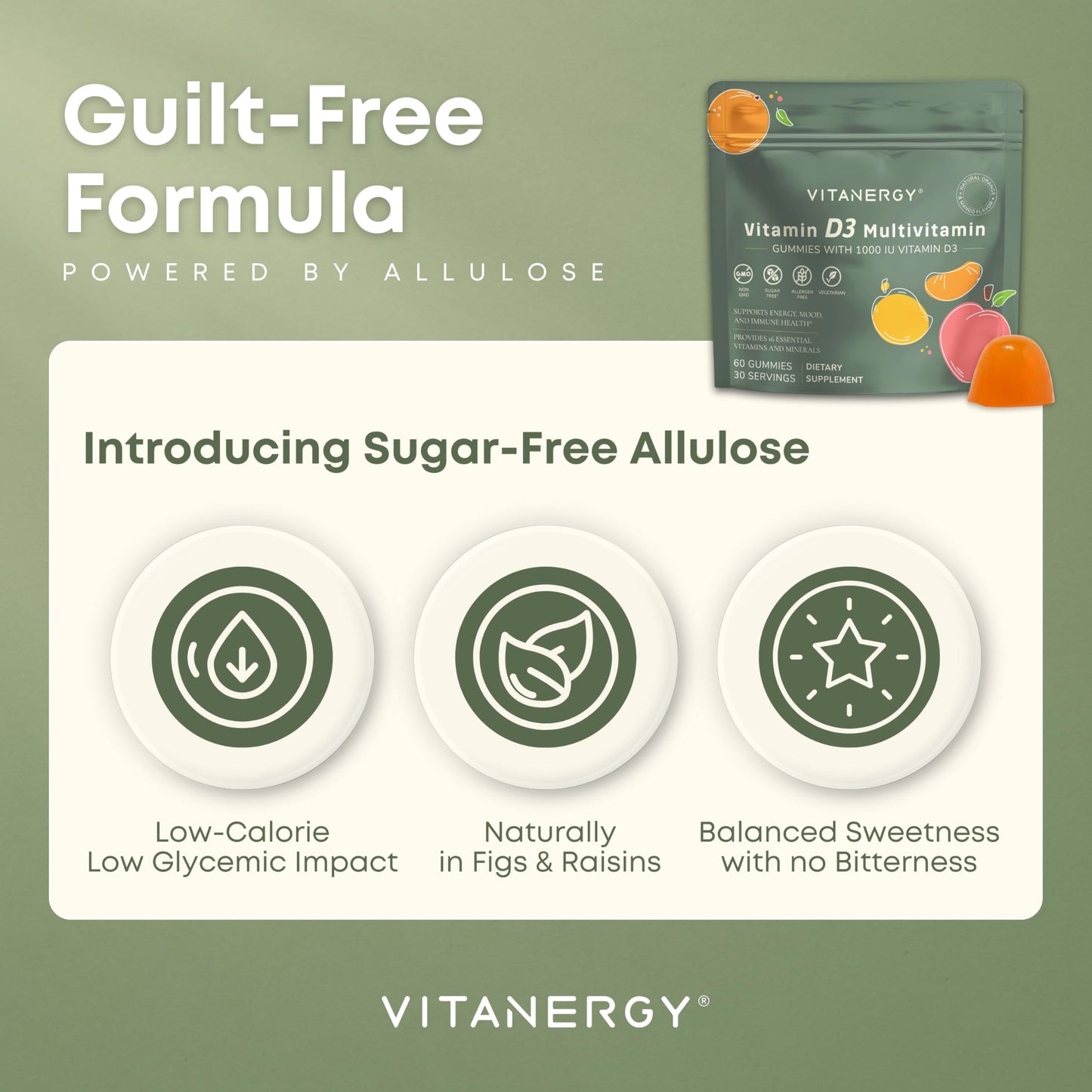 Vitanergy Multivitamin Women Gummies with Vitamin D3 K2, 60 Gummies
