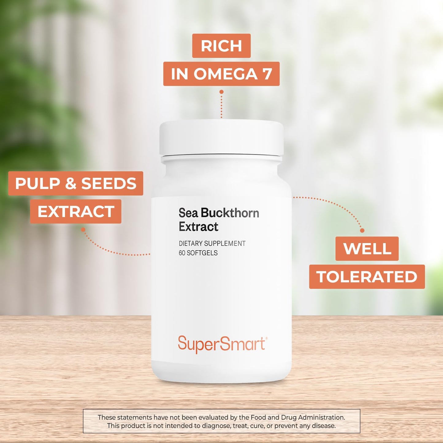 Supersmart Sea Buckthorn Extract 500 mg Softgels 60