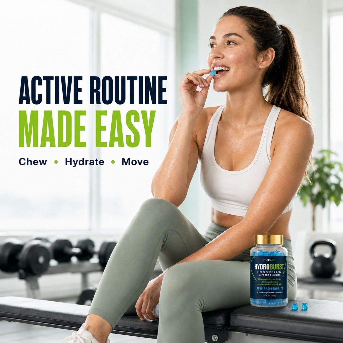 FUELE+ Electrolyte Gummies with BCAA 2:1:1 Gummy 90 Count
