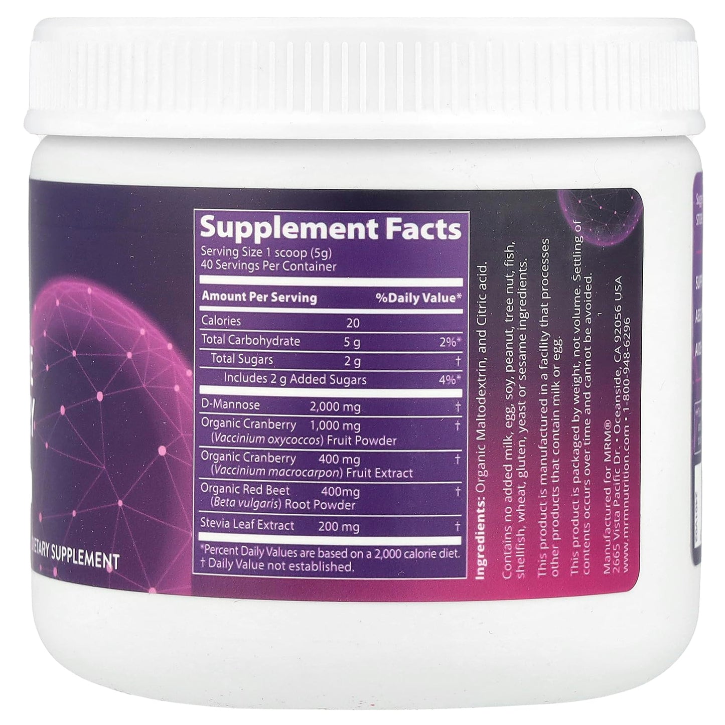 MRM D-Mannose + Cranberry Powder 7.05 Ounce