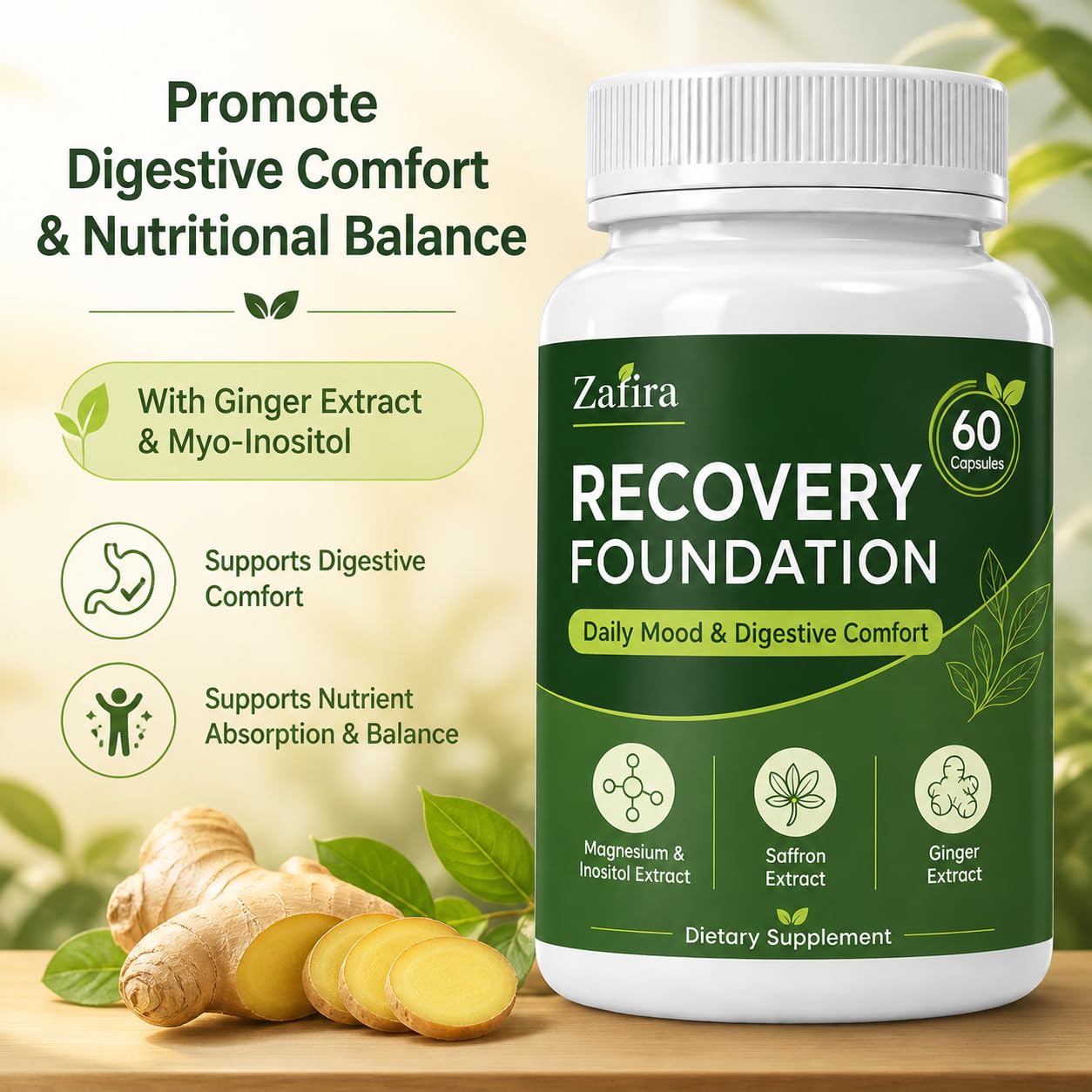 QUIVERA Zafira Organics Recovery Foundation Capsules, 60 Count