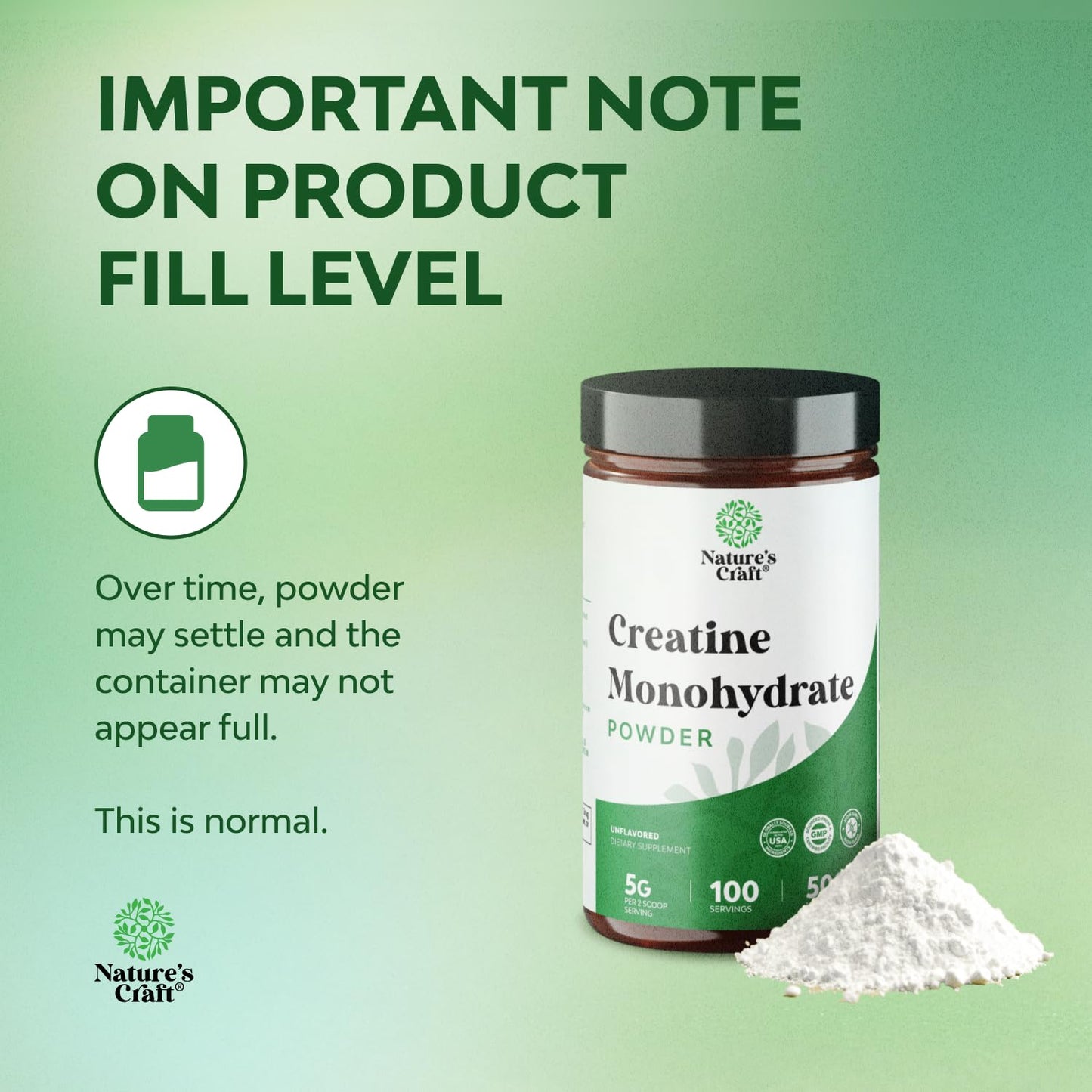 Natures Craft Micronized Creatine Monohydrate Powder, 3 Pack