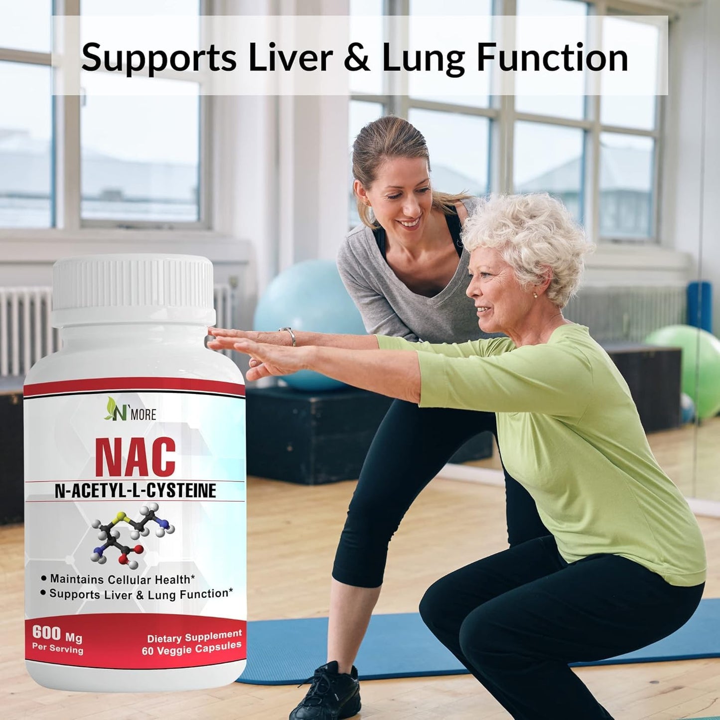 N'More N-Acetyl-Cysteine (NAC) 600mg Capsule, 60 Veggie Capsules